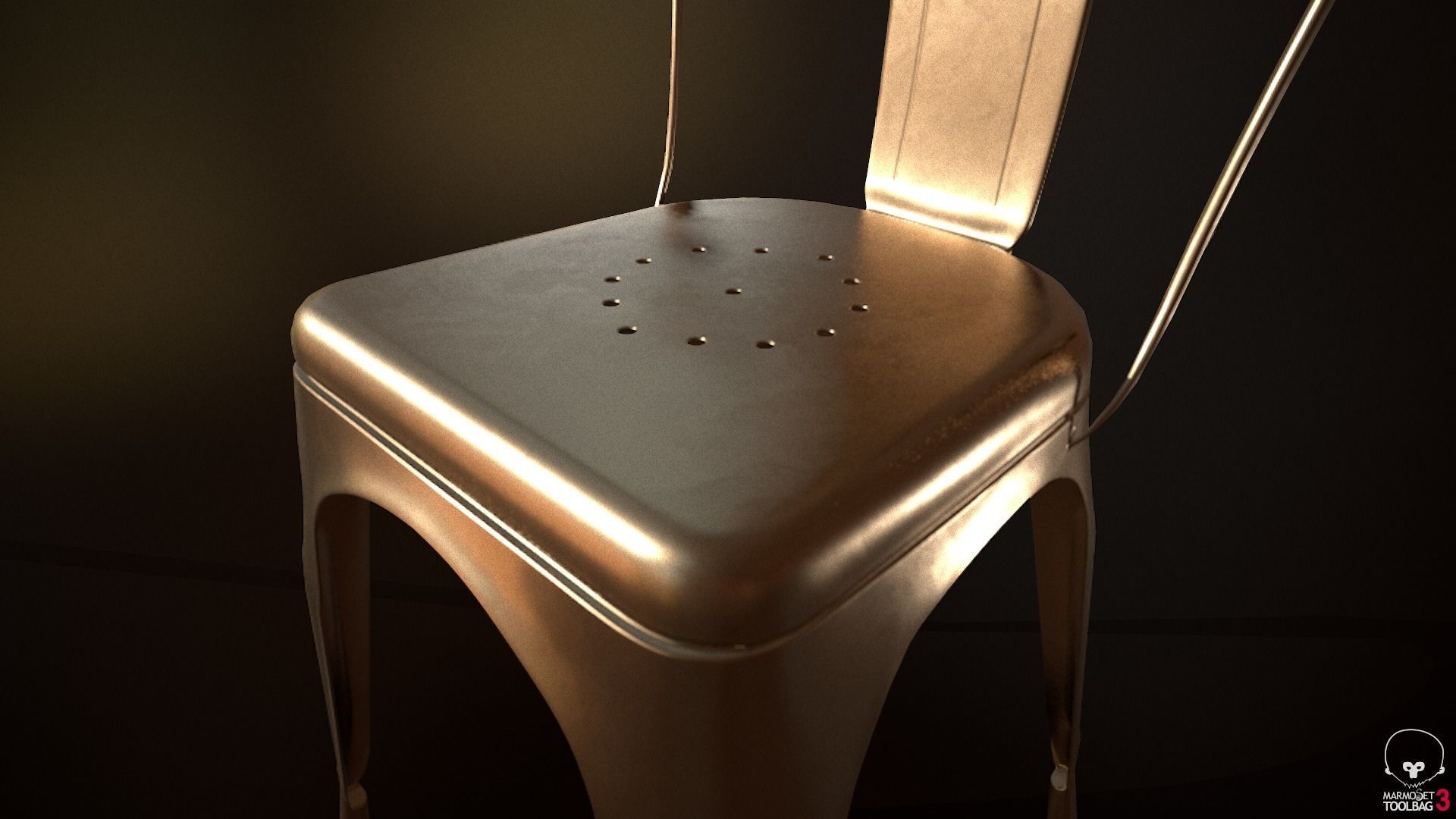 Iron Tolix Chair Low-poly 3D model_11