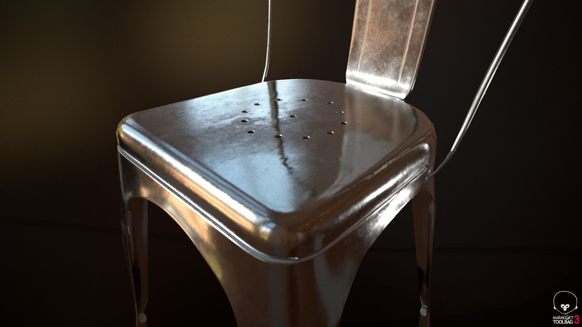 Iron Tolix Chair Low-poly 3D model_7