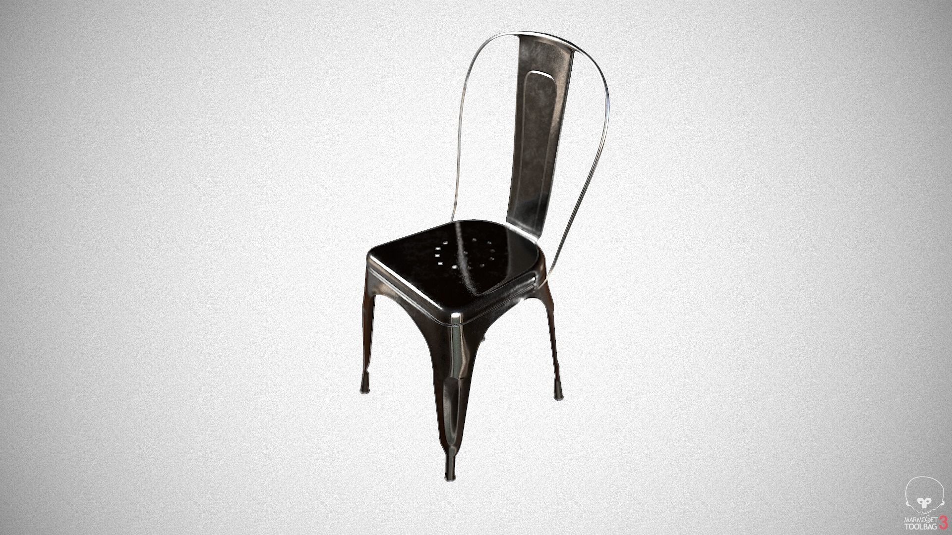 Iron Tolix Chair Low-poly 3D model_3