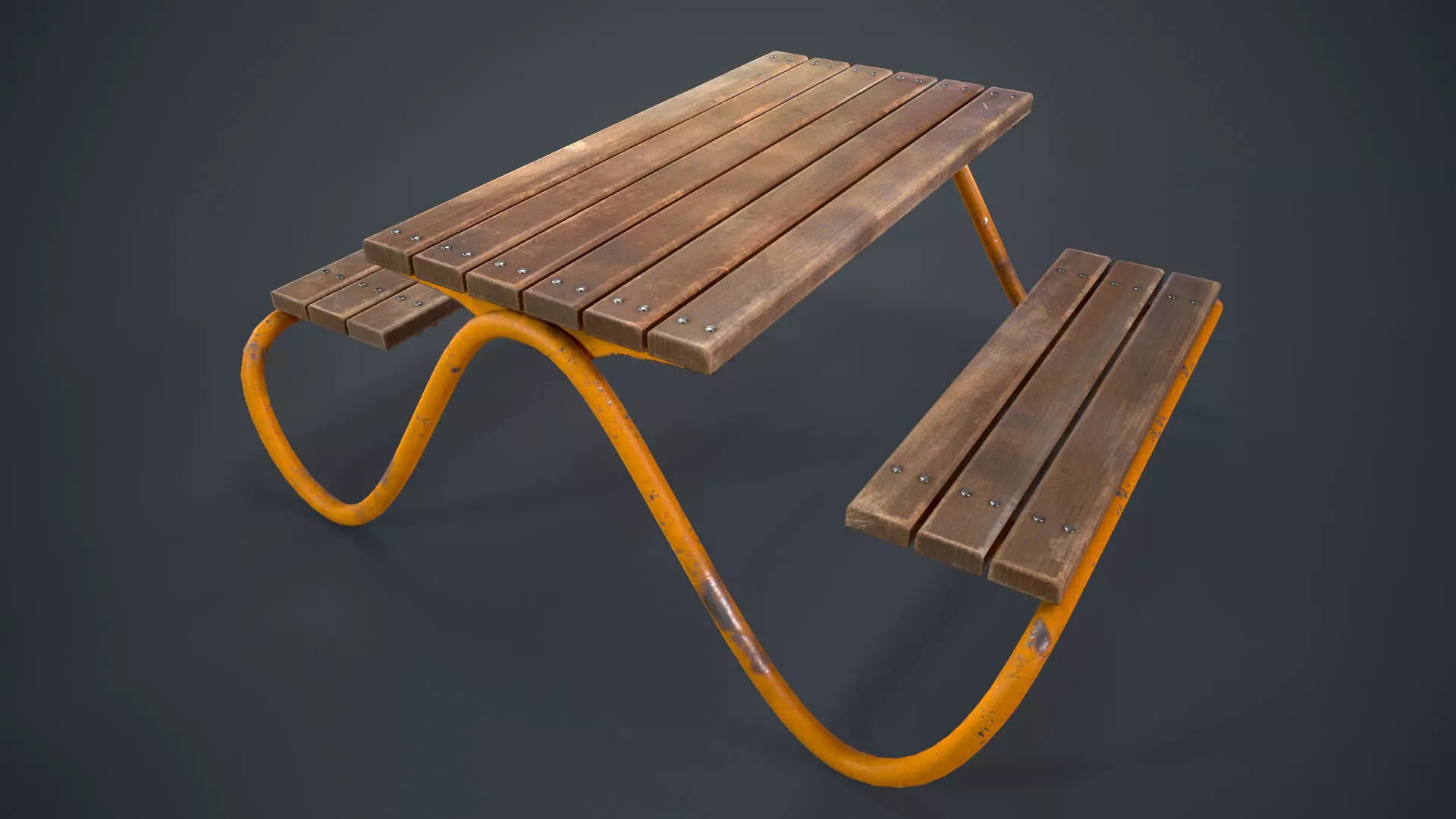 HVILAN picnic table PBR Game Ready Low-poly 3D model Low-poly 3D model_0