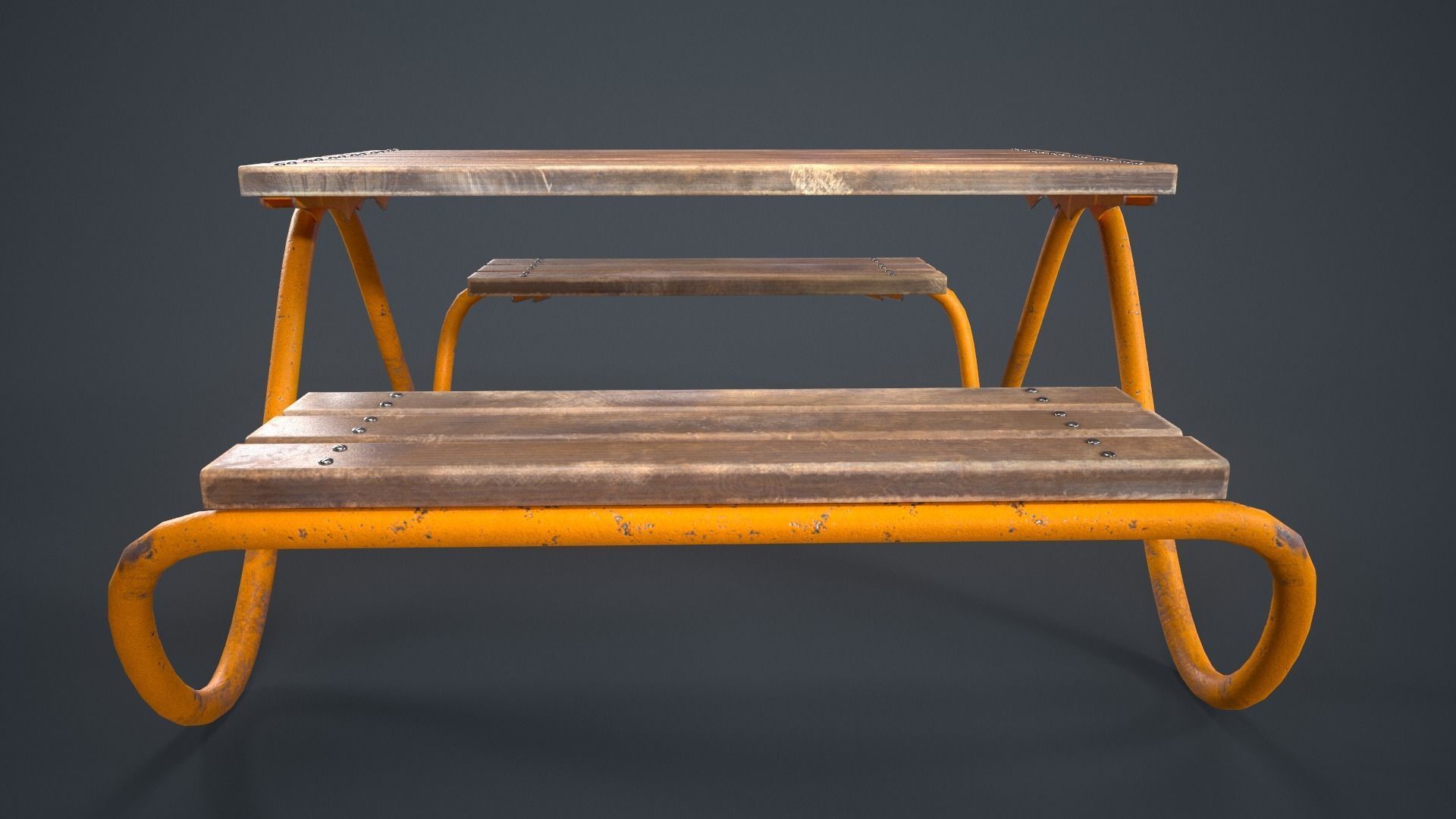 HVILAN picnic table PBR Game Ready Low-poly 3D model Low-poly 3D model_7