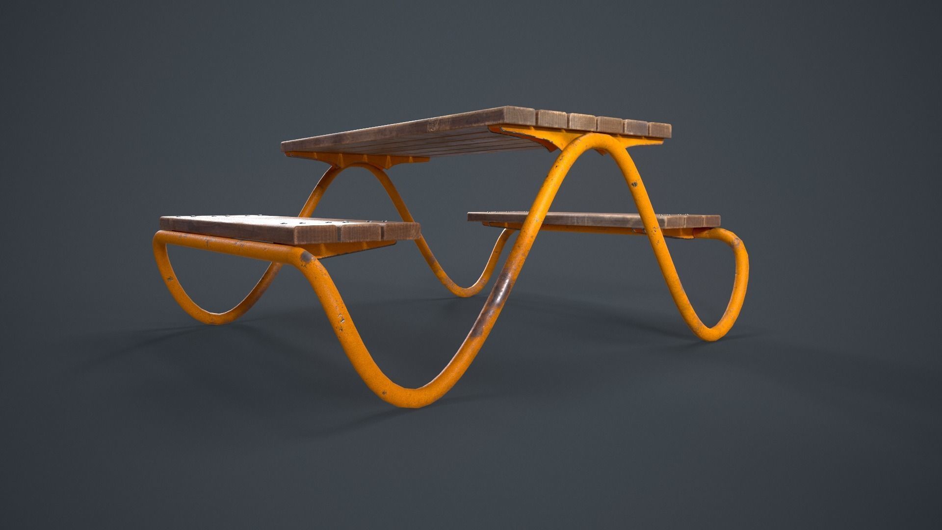HVILAN picnic table PBR Game Ready Low-poly 3D model Low-poly 3D model_6