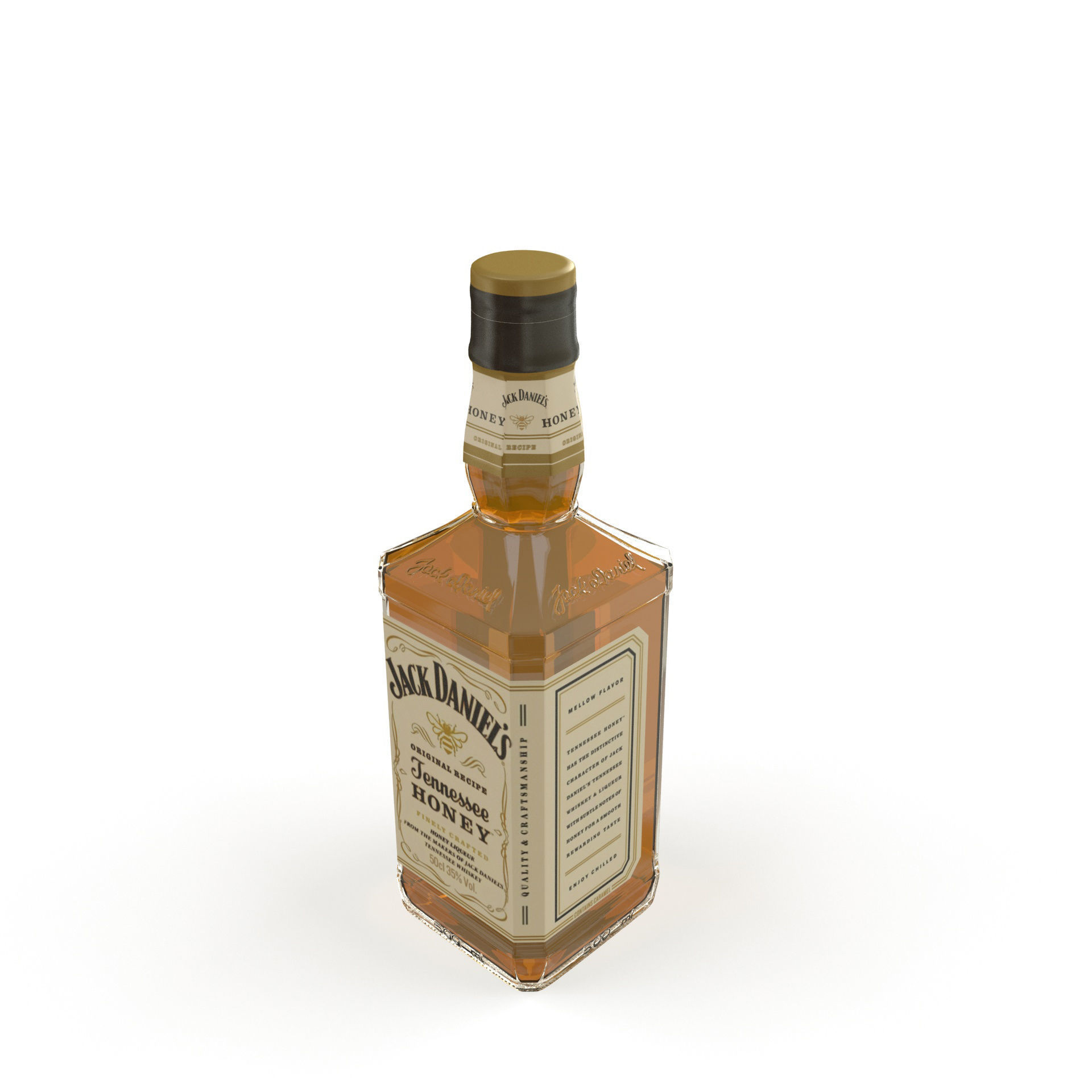 Jack Daniels Honey Bottles PBR  Low-poly 3D model_3