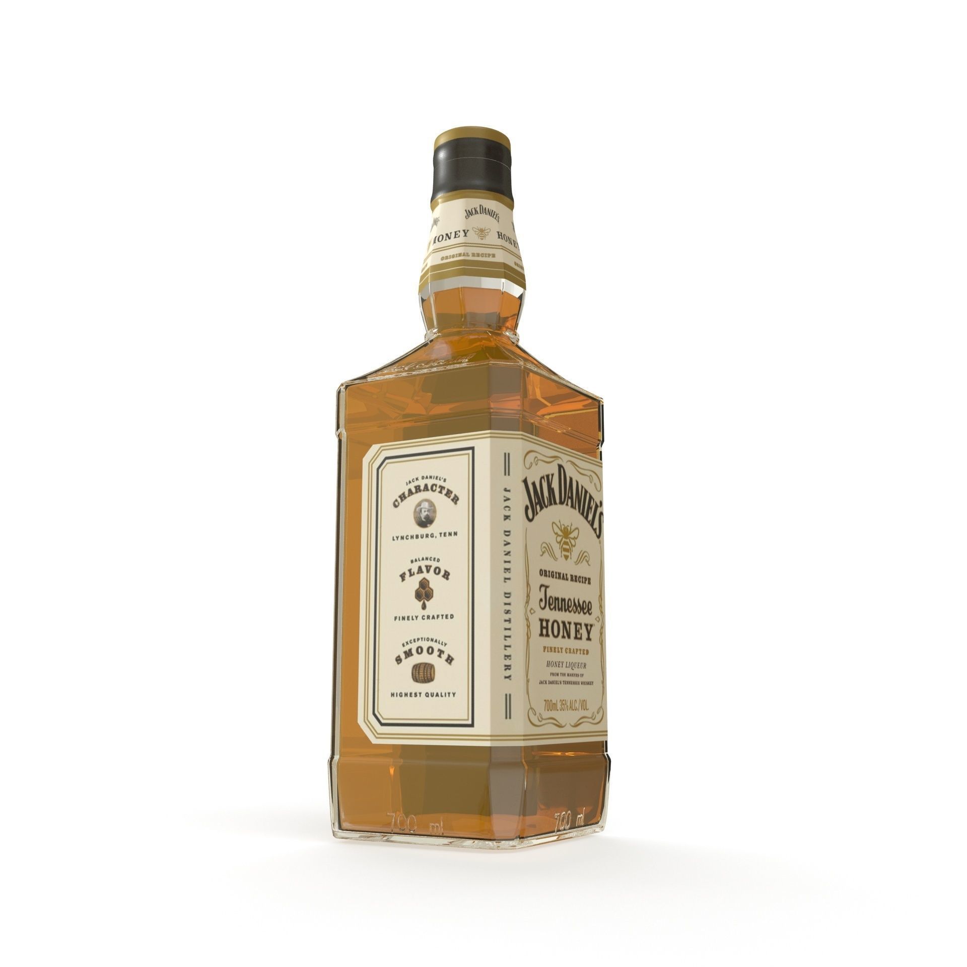 Jack Daniels Honey Bottles PBR  Low-poly 3D model_6