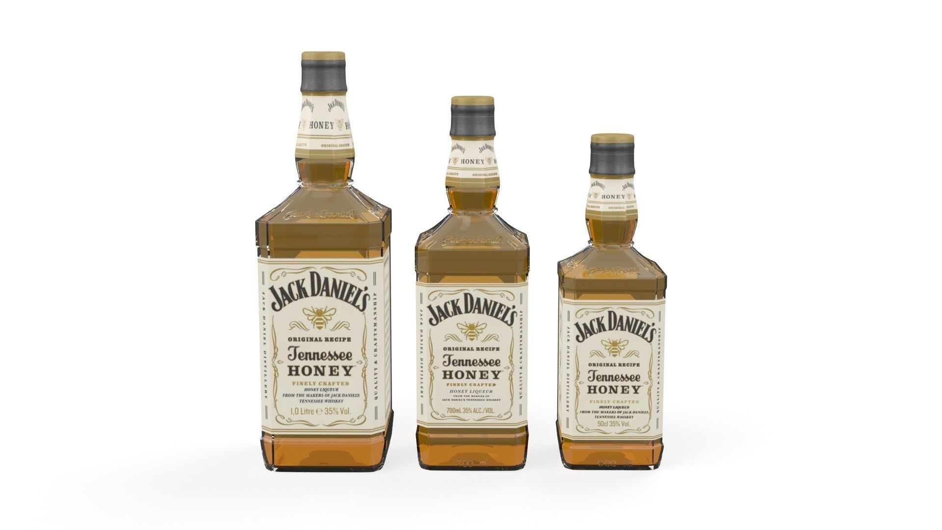 Jack Daniels Honey Bottles PBR  Low-poly 3D model_0