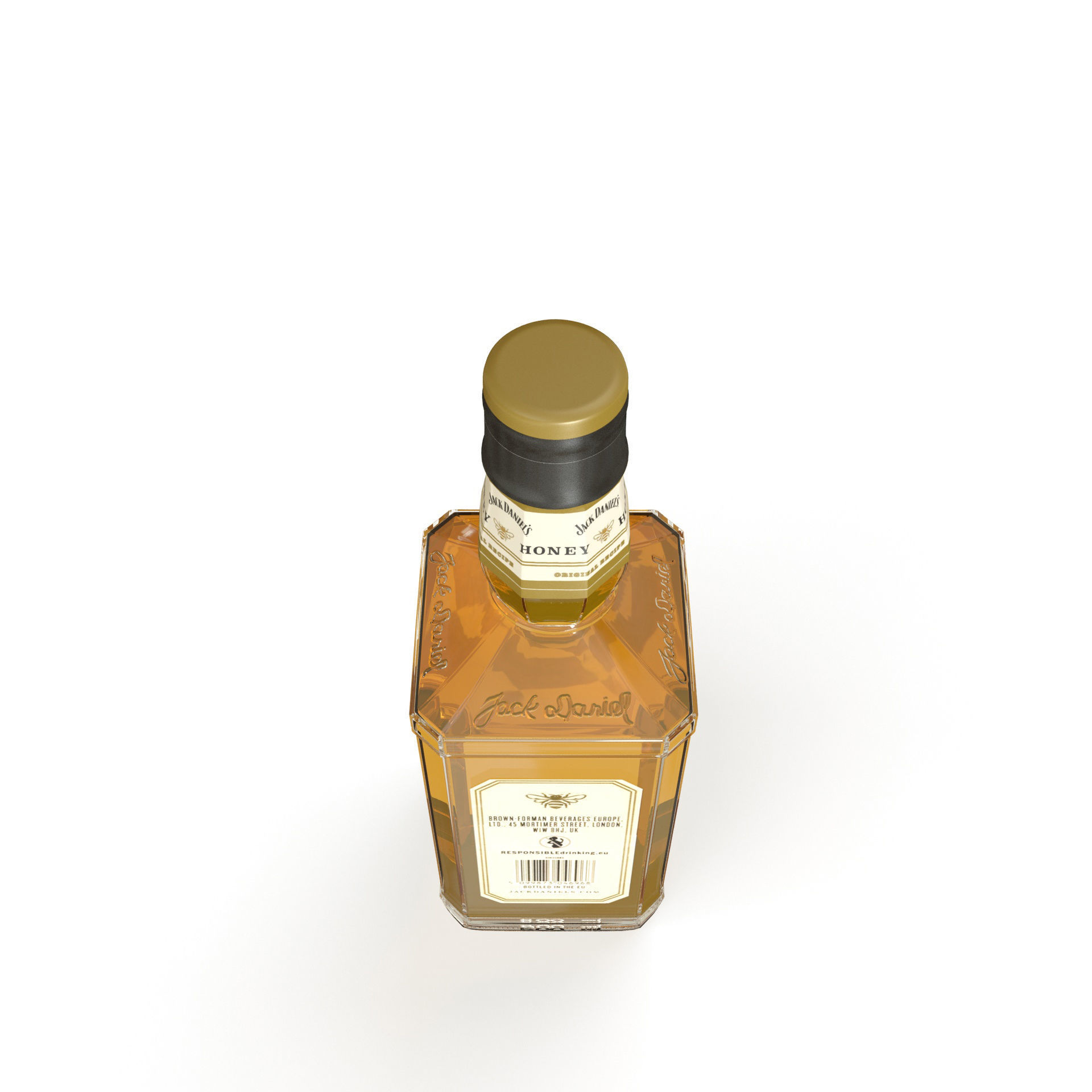 Jack Daniels Honey Bottles PBR  Low-poly 3D model_4