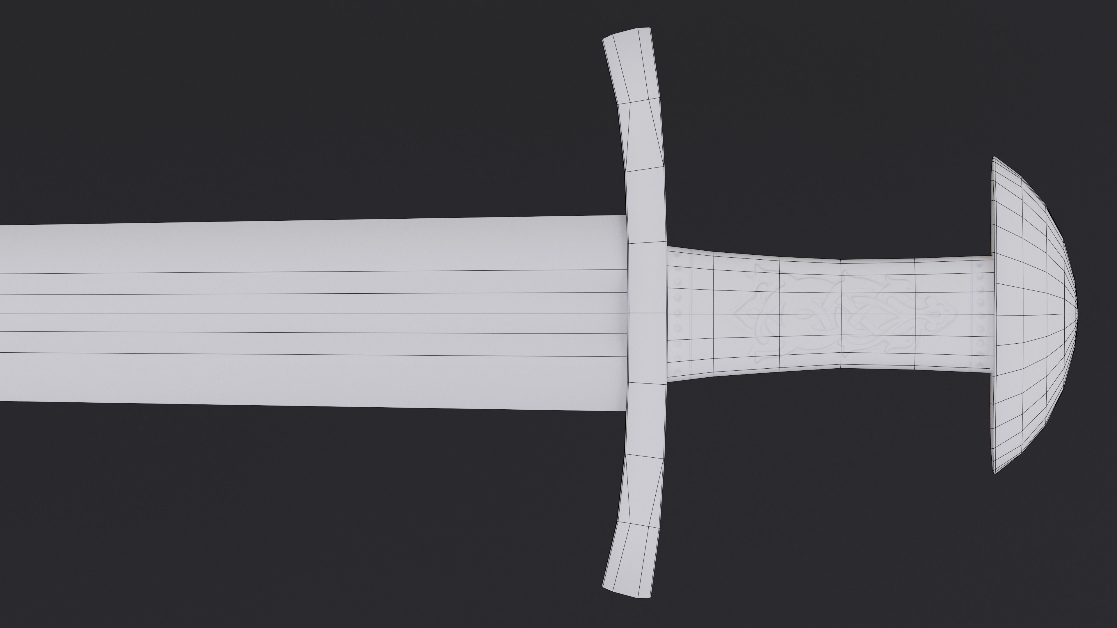 Viking sword Game ready model Low-poly 3D model_5