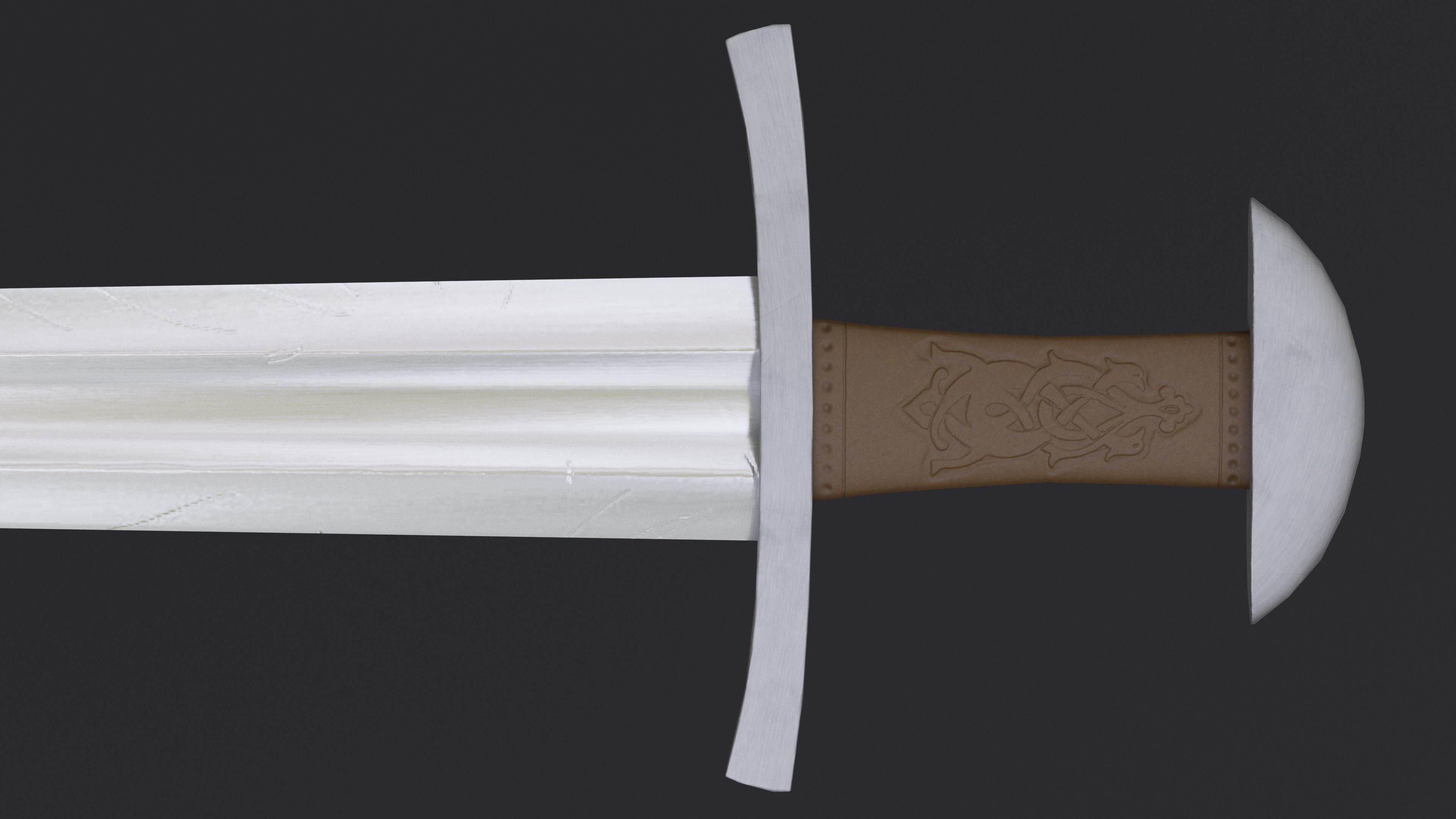 Viking sword Game ready model Low-poly 3D model_1