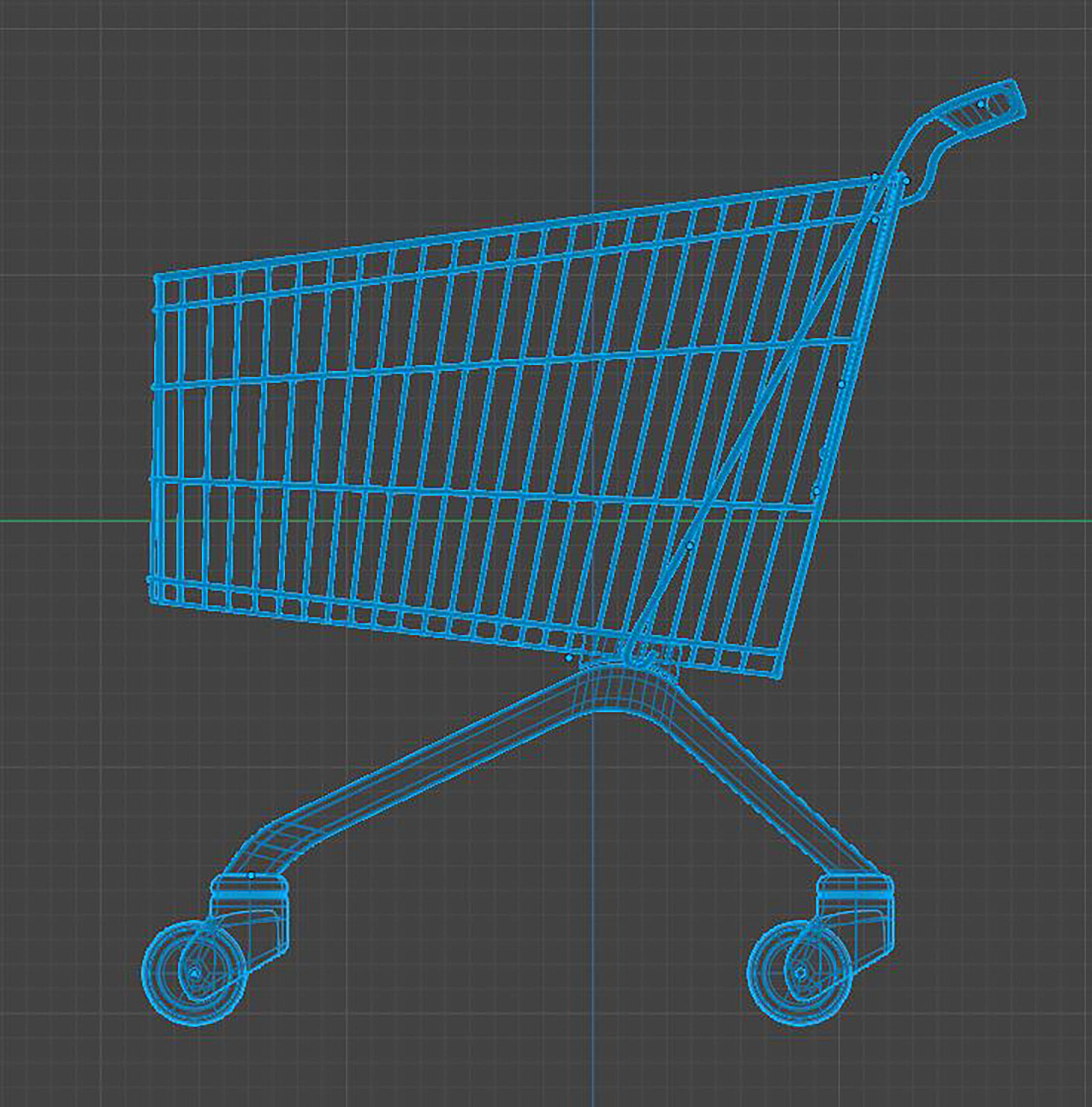 Shopping cart 3D model_9