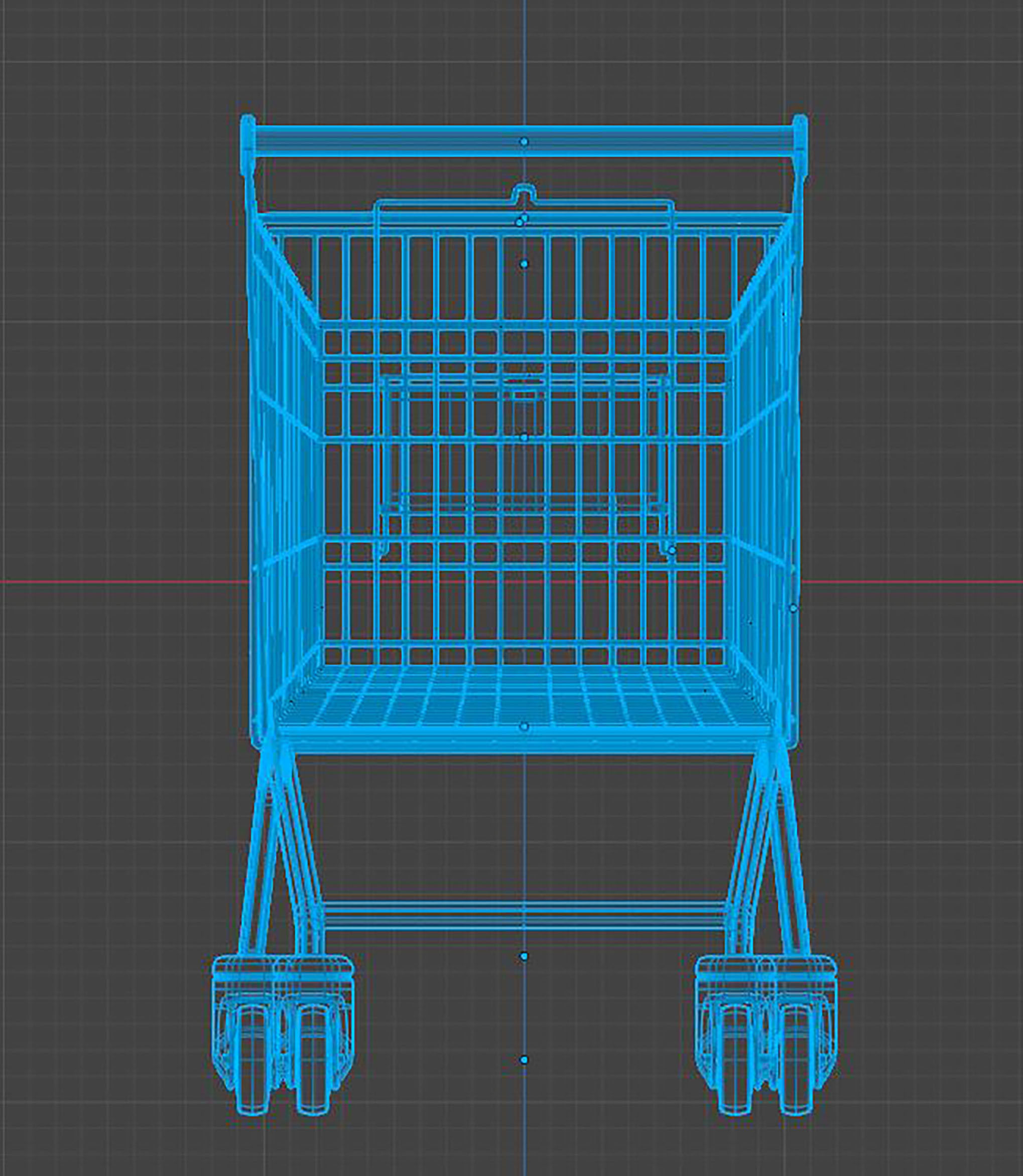 Shopping cart 3D model_7