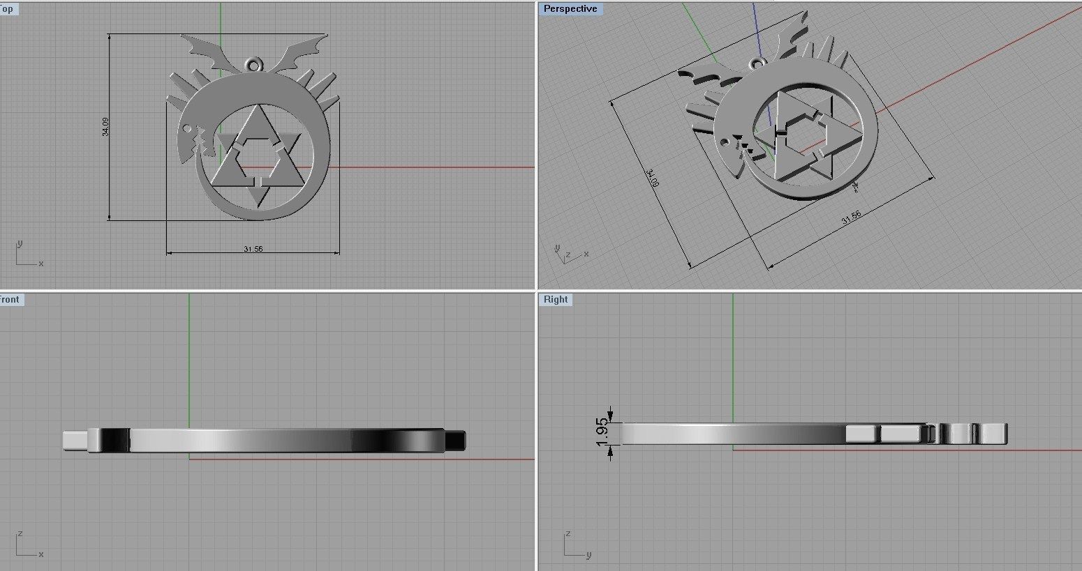 Pendant homunculus symbol ready for 3d print 3D print model_5