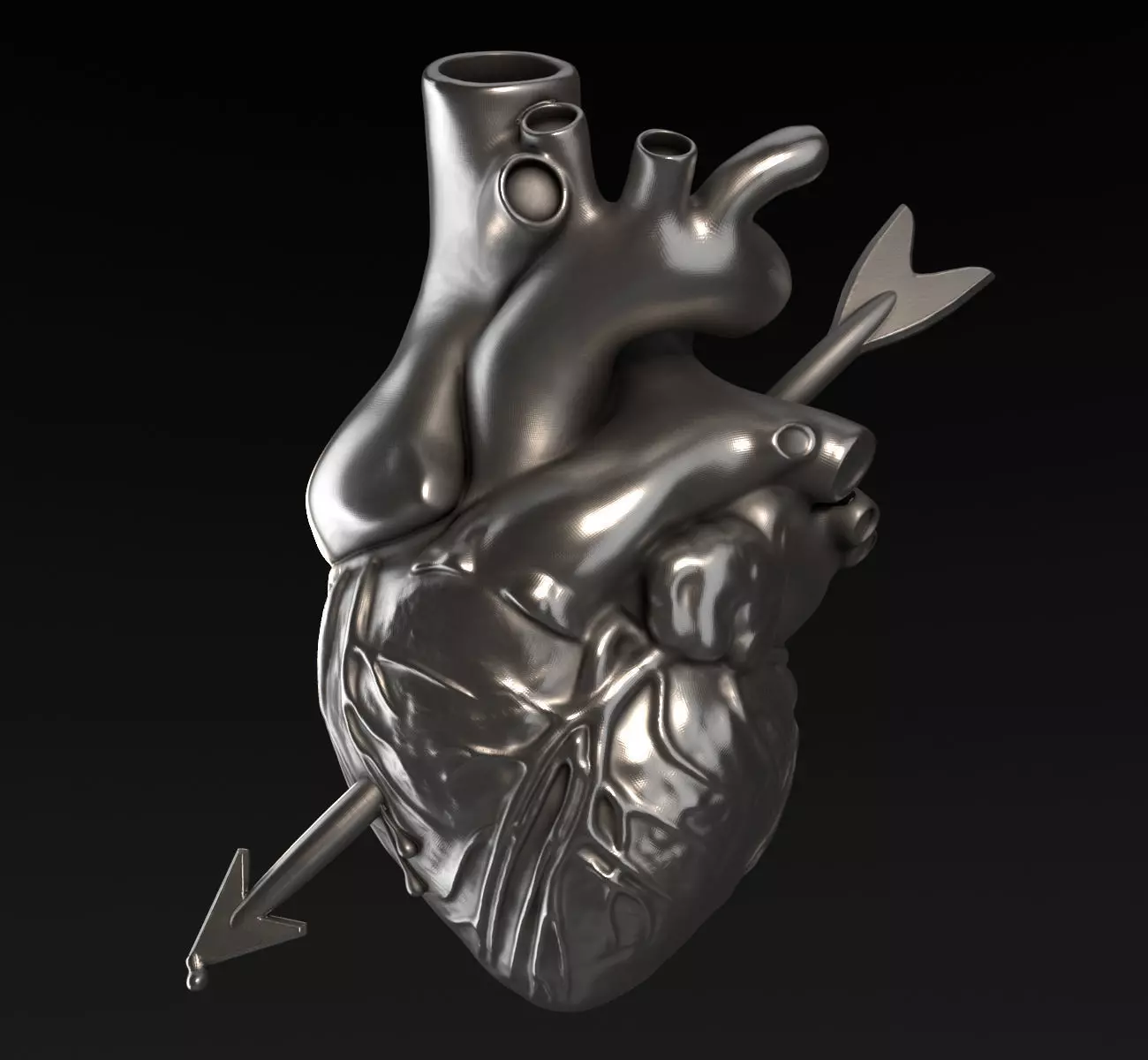 Arrowed Heart 3D print model_0
