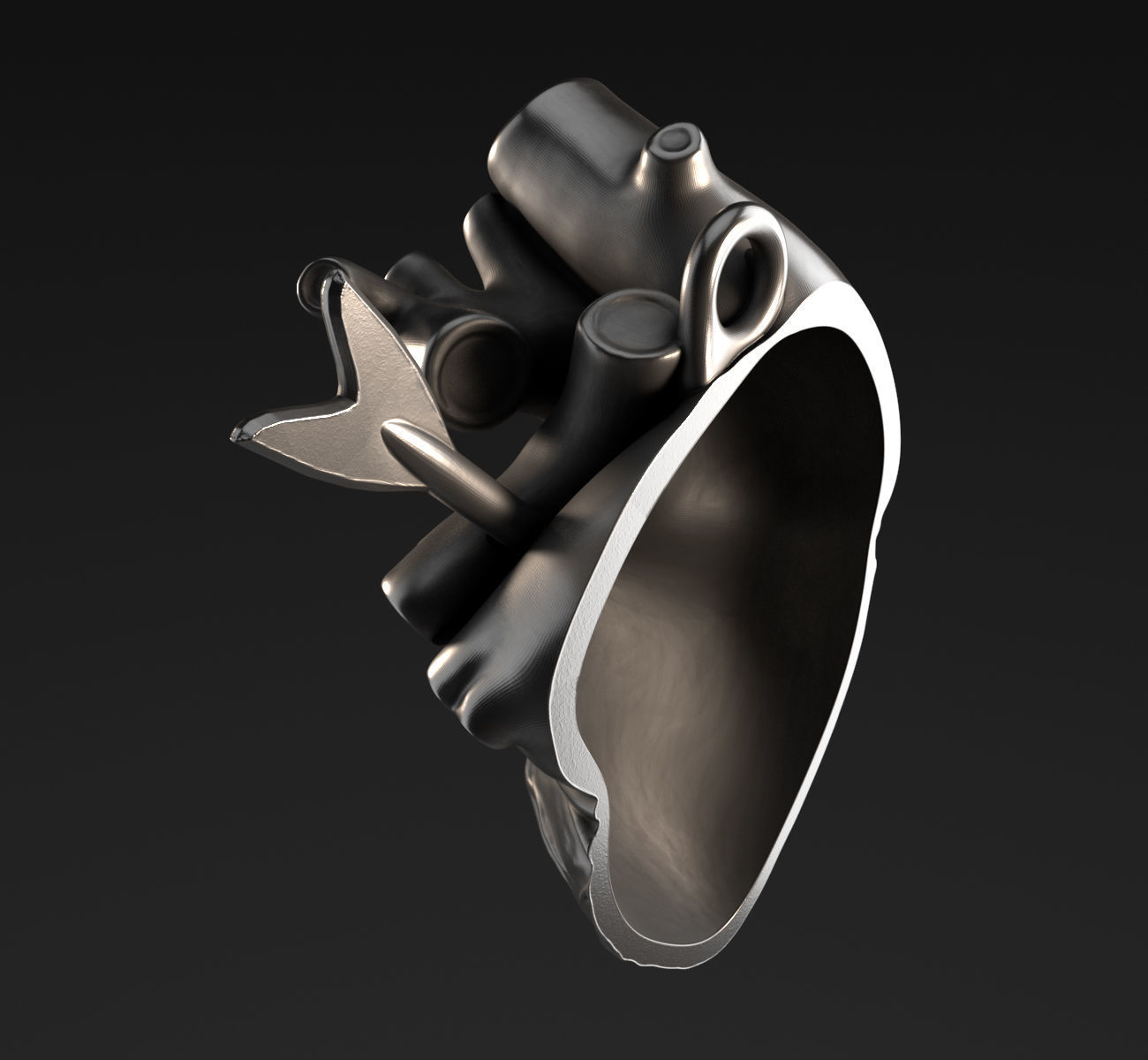 Arrowed Heart 3D print model_5