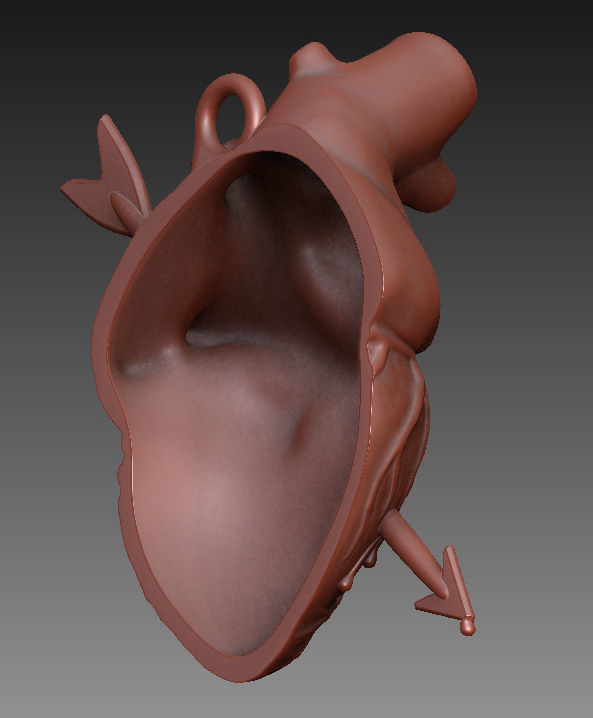 Arrowed Heart 3D print model_10