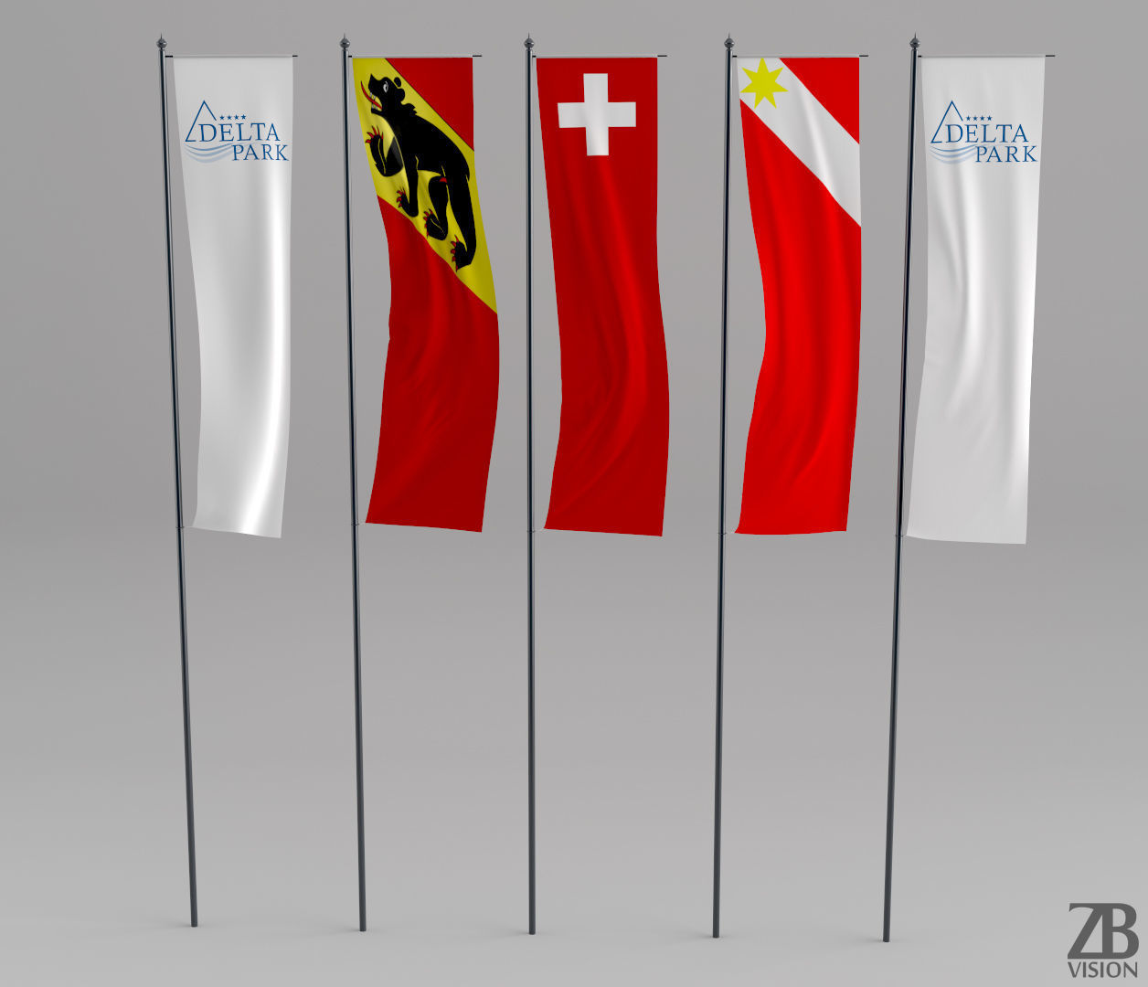 Flags 3D model CGTrader