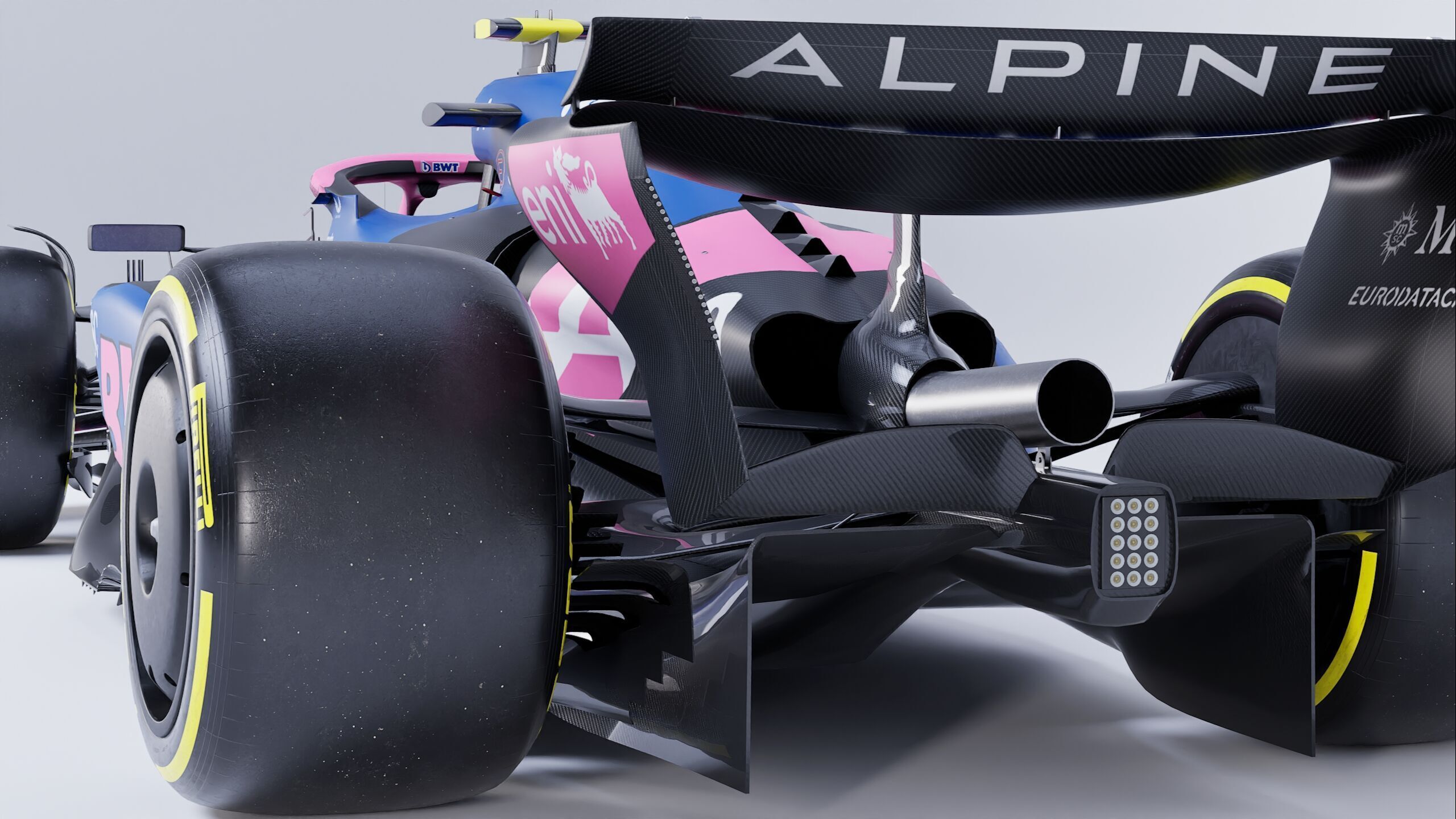 F1 2025 Alpine A525 Formula 1 Race Car Low-poly 3D model_4