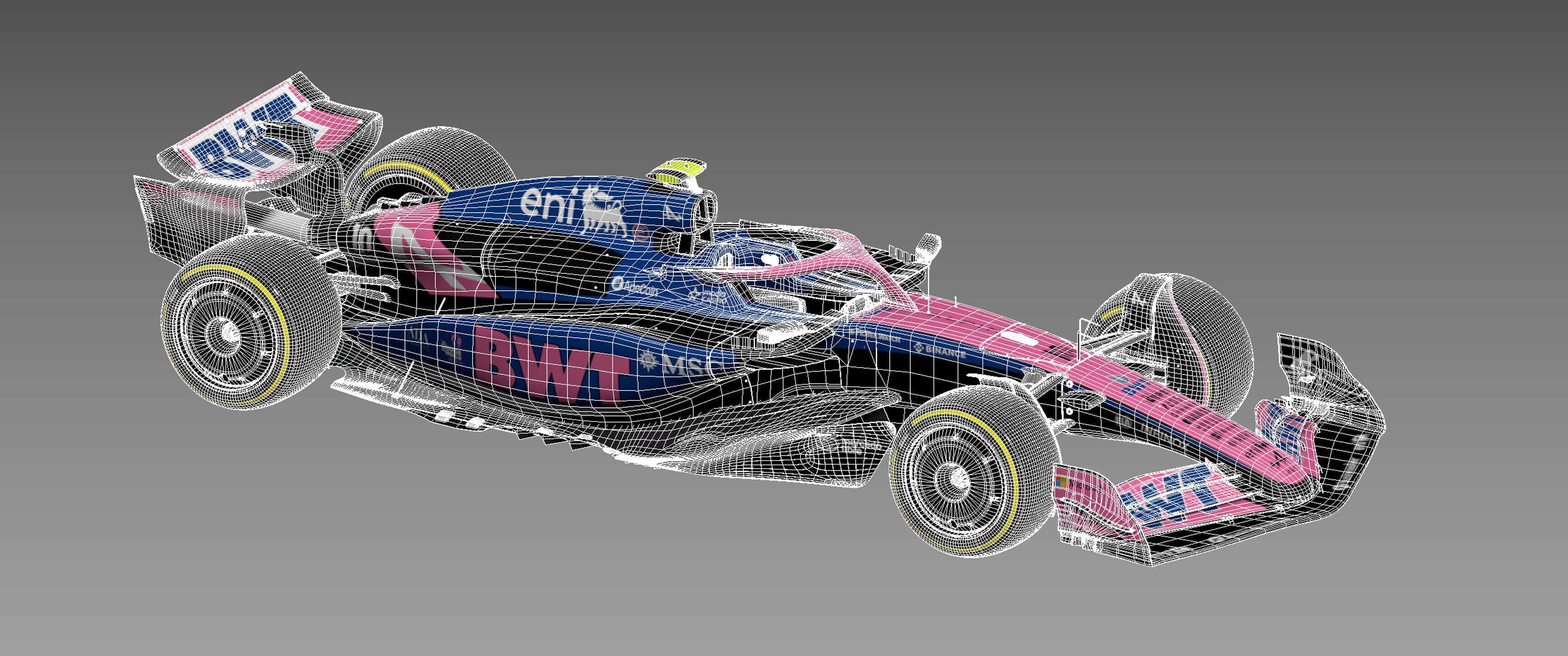 F1 2025 Alpine A525 Formula 1 Race Car Low-poly 3D model_16