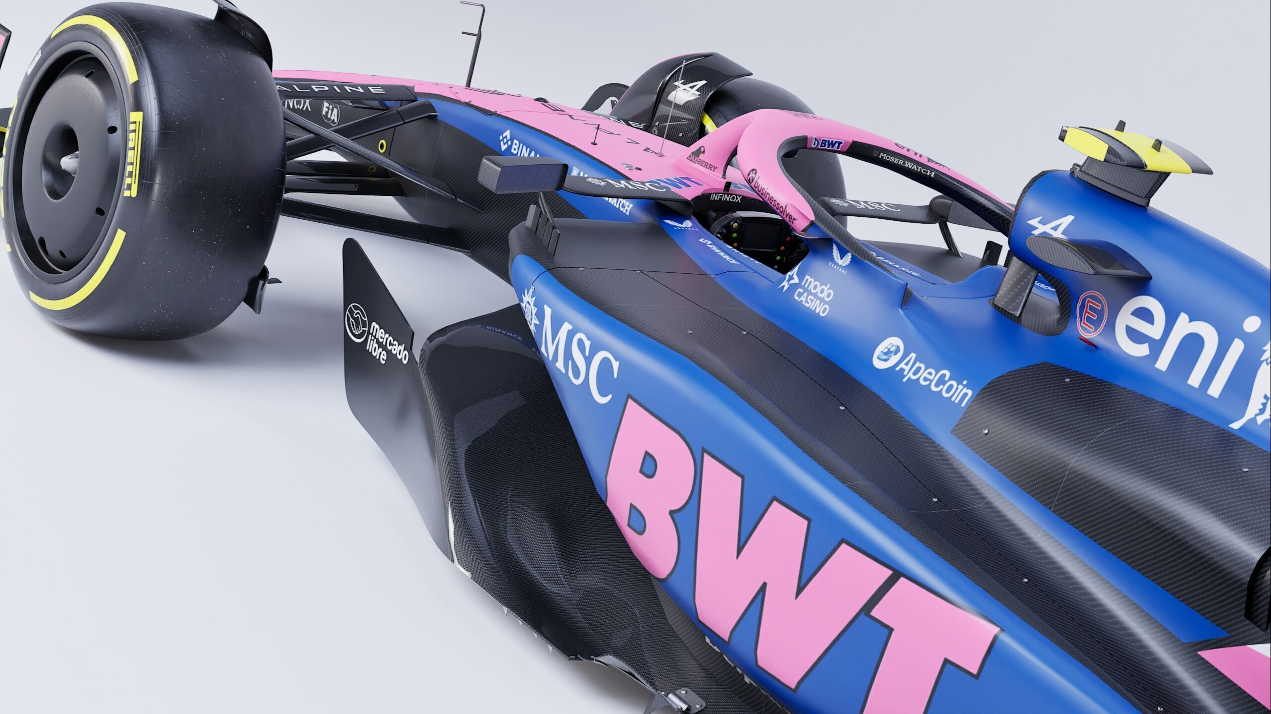 F1 2025 Alpine A525 Formula 1 Race Car Low-poly 3D model_8