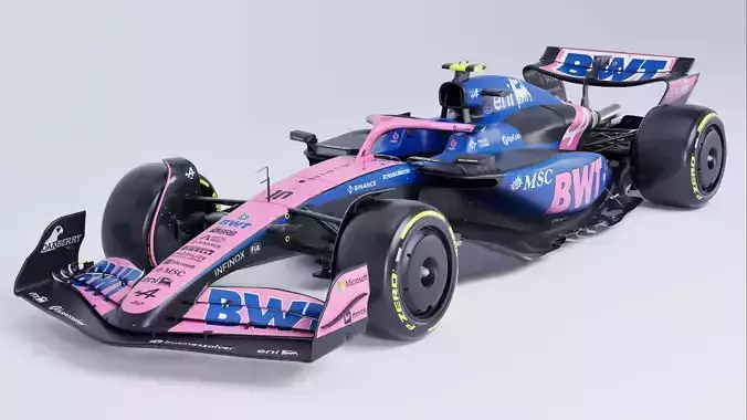 F1 2025 Alpine A525 Formula 1 Race Car Low-poly 3D model
