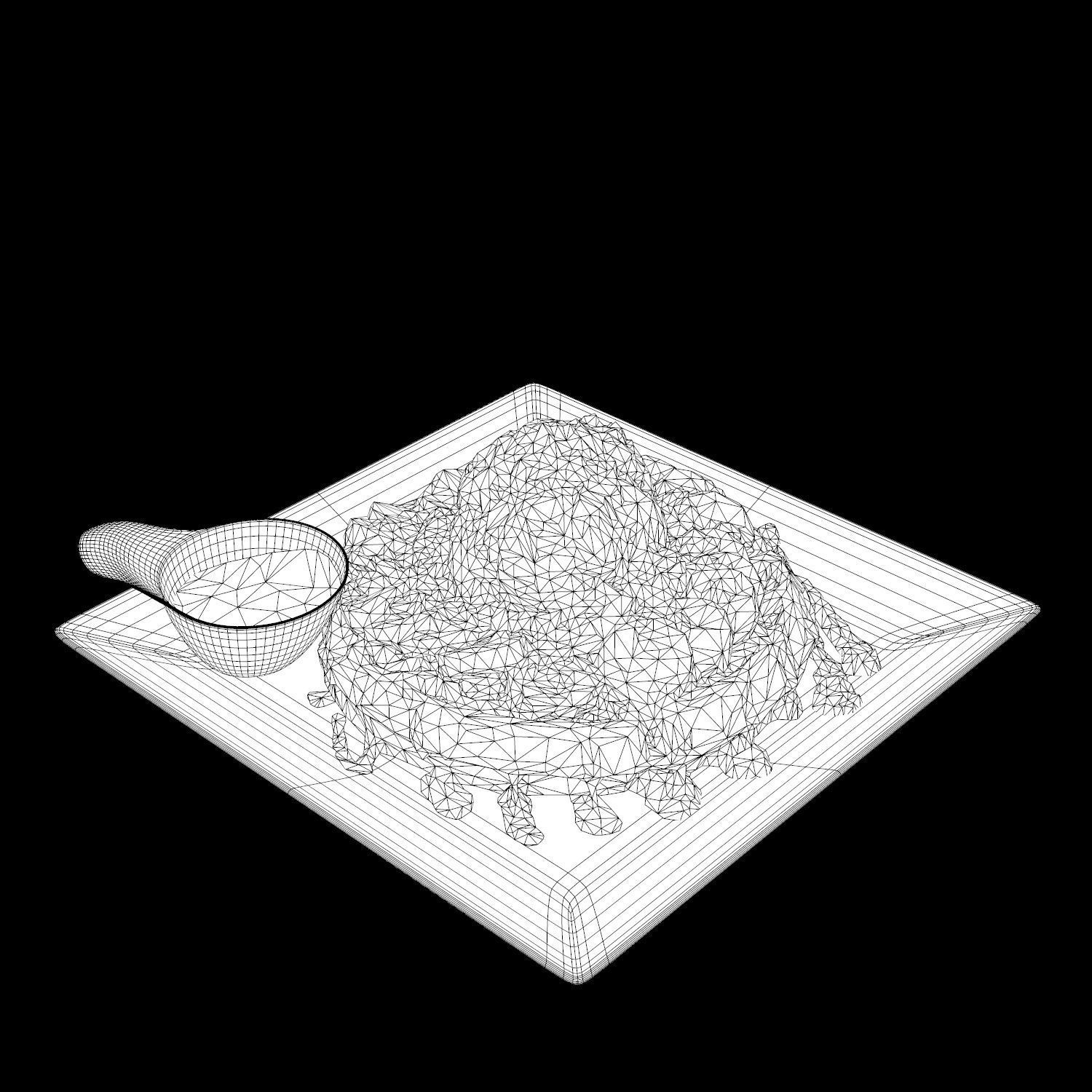 Moment-like-this-waffle waffle with chocolate sauce and syrup... Low-poly 3D model_16