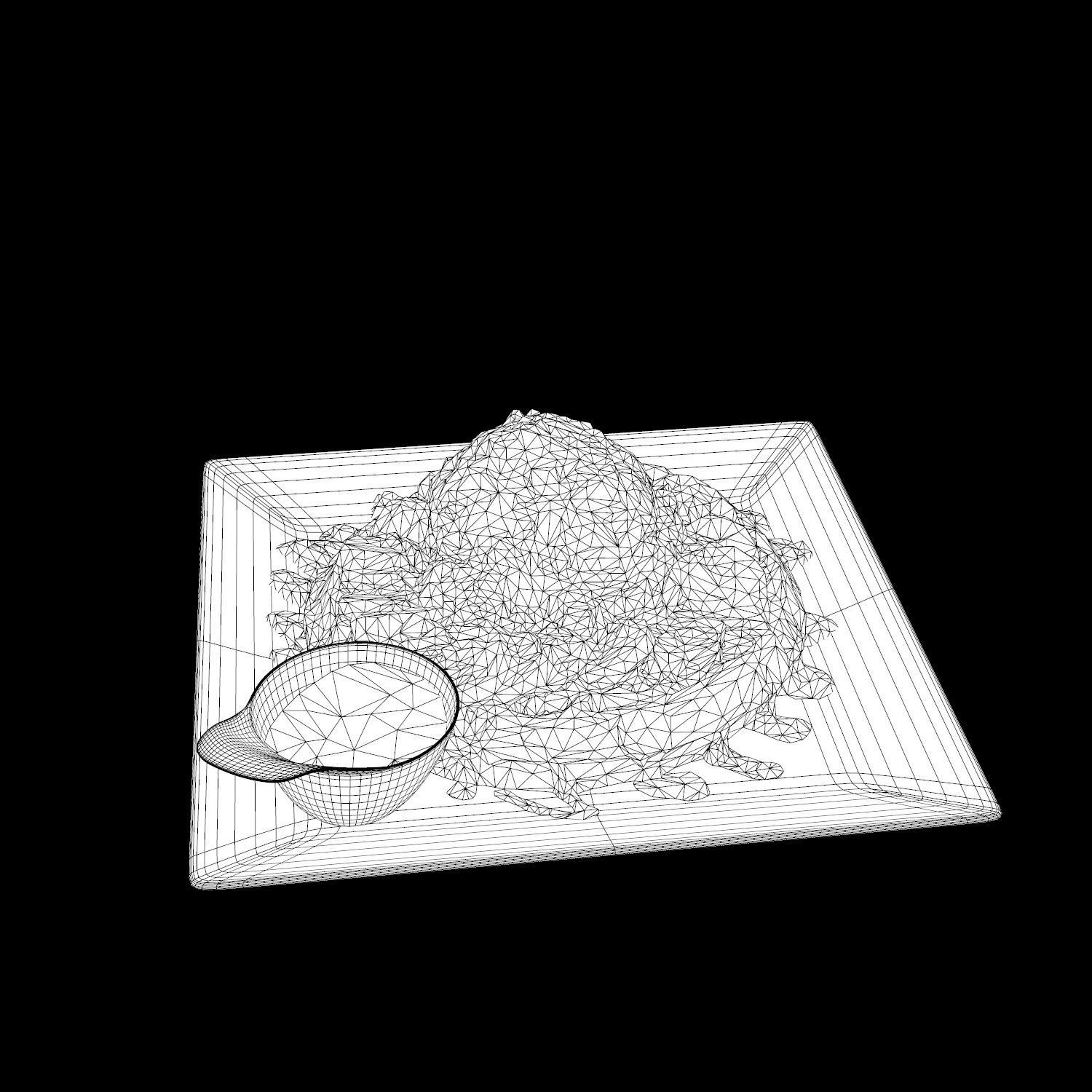 Moment-like-this-waffle waffle with chocolate sauce and syrup... Low-poly 3D model_17