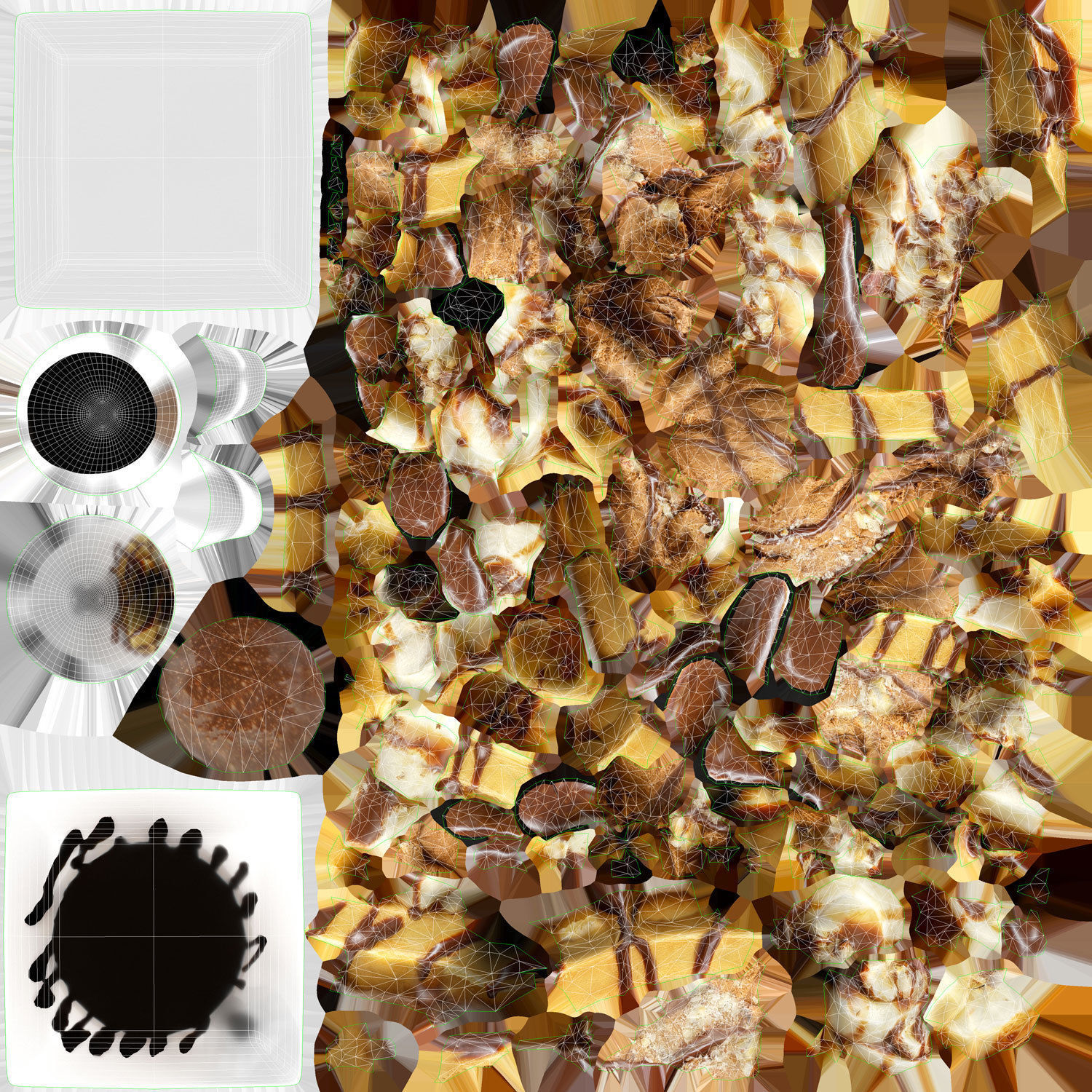 Moment-like-this-waffle waffle with chocolate sauce and syrup... Low-poly 3D model_12