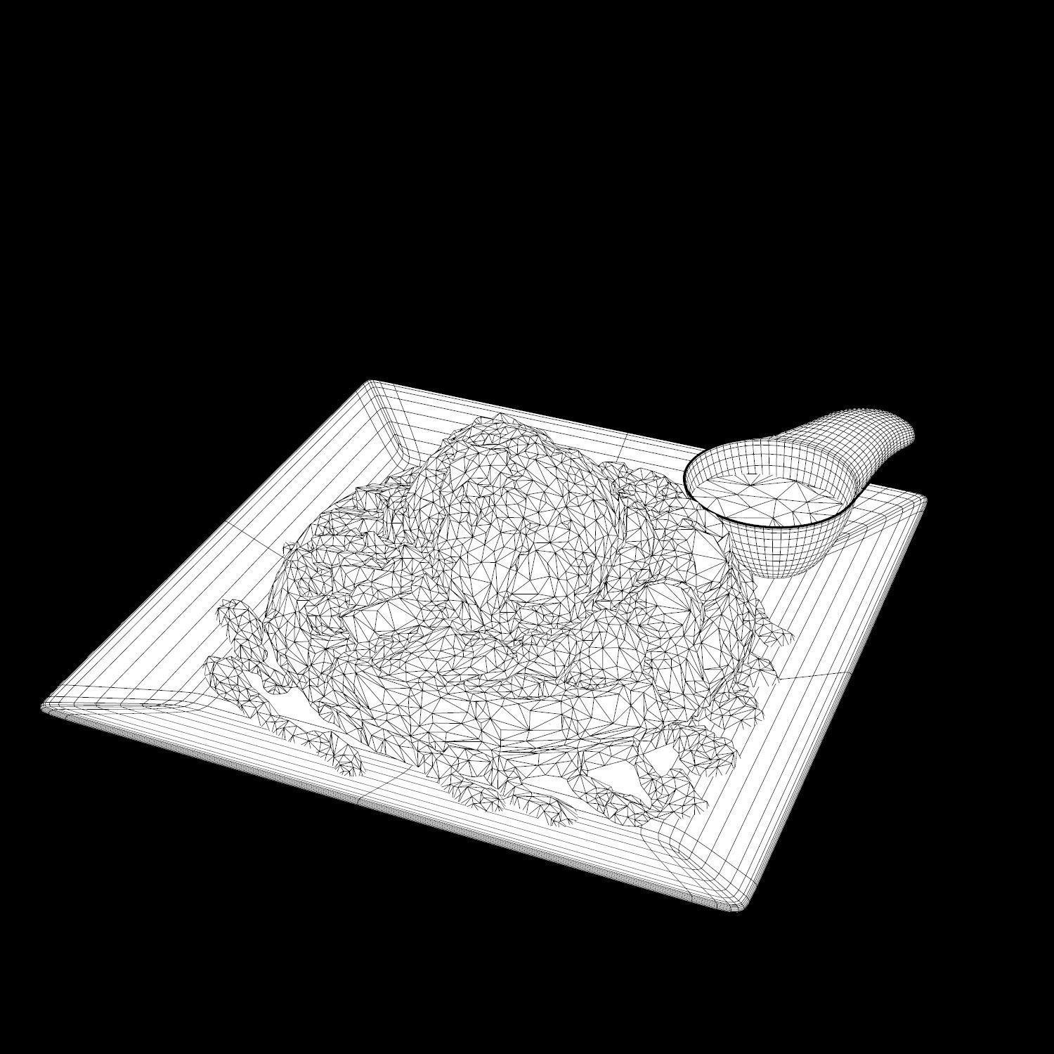 Moment-like-this-waffle waffle with chocolate sauce and syrup... Low-poly 3D model_14