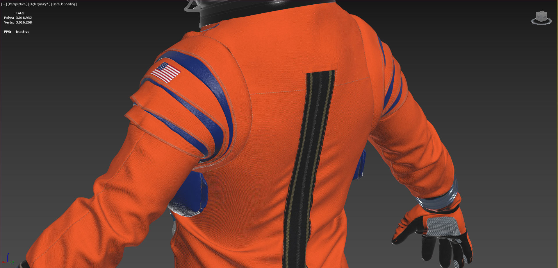 Artemis Orion OCSS Astronaut Suit NASA with PBR Textures 3D model_13