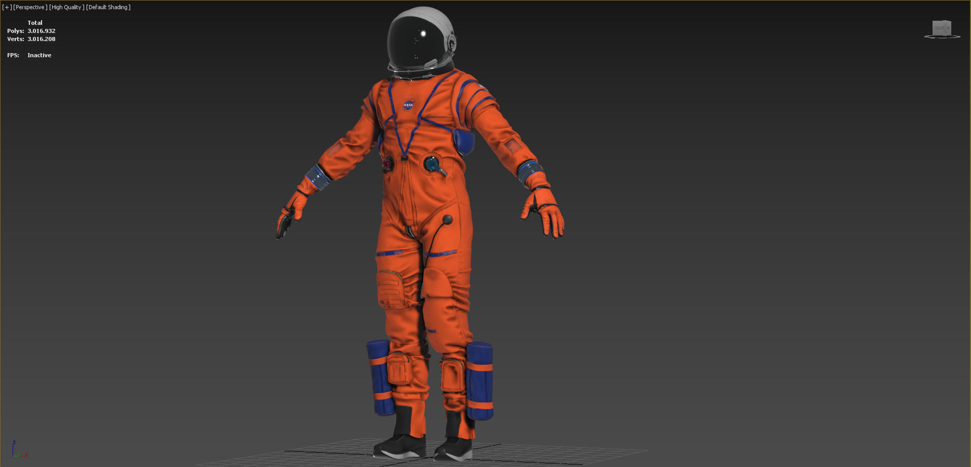 Artemis Orion OCSS Astronaut Suit NASA with PBR Textures 3D model_7