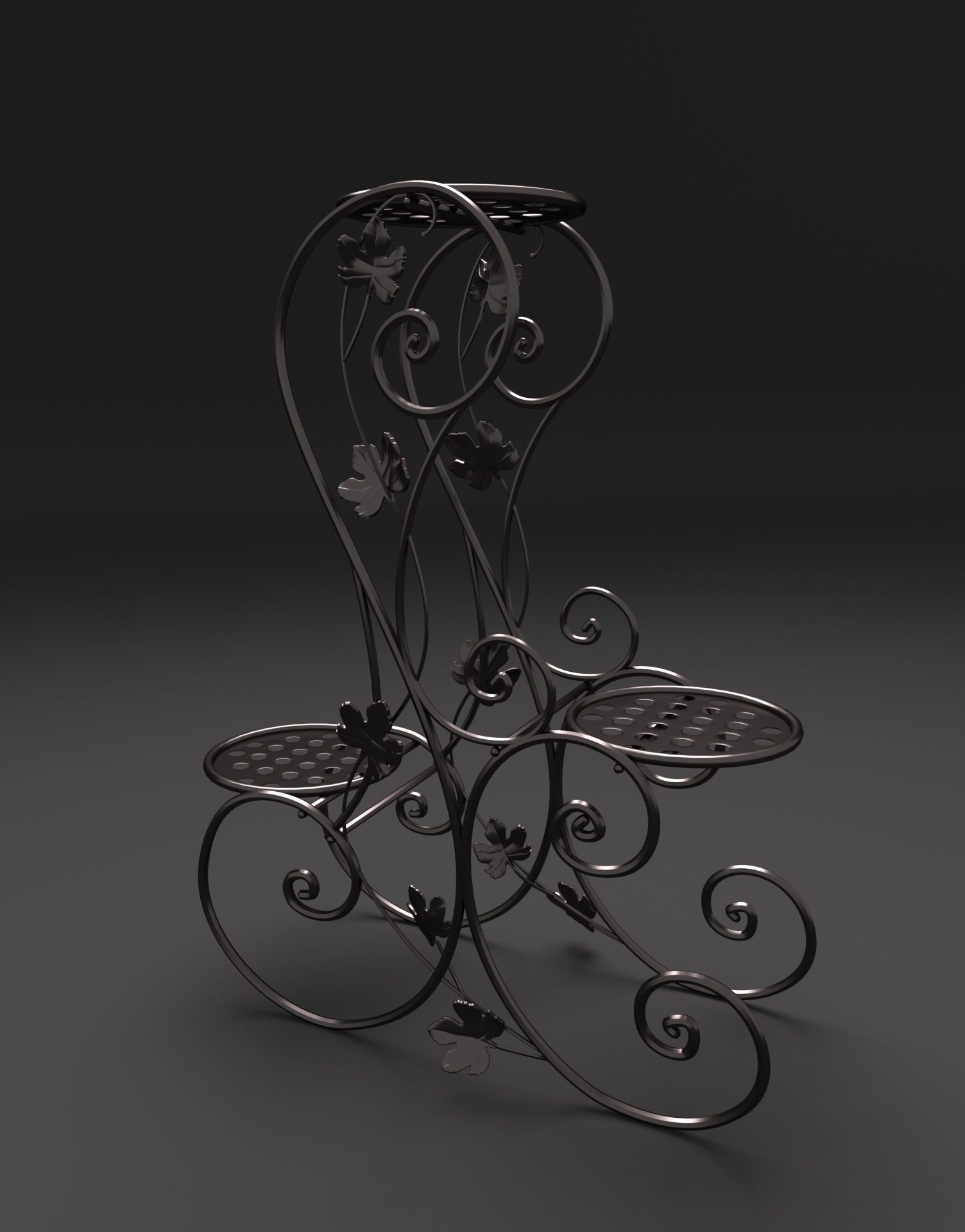  Flower stand wrought iron  3D model_3