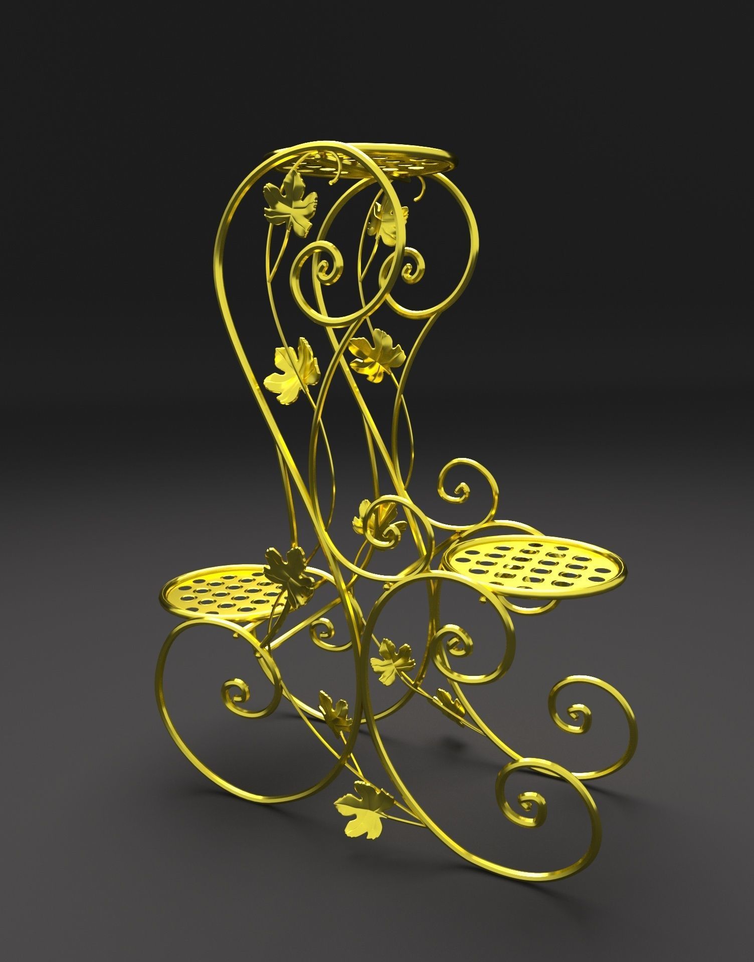  Flower stand wrought iron  3D model_5