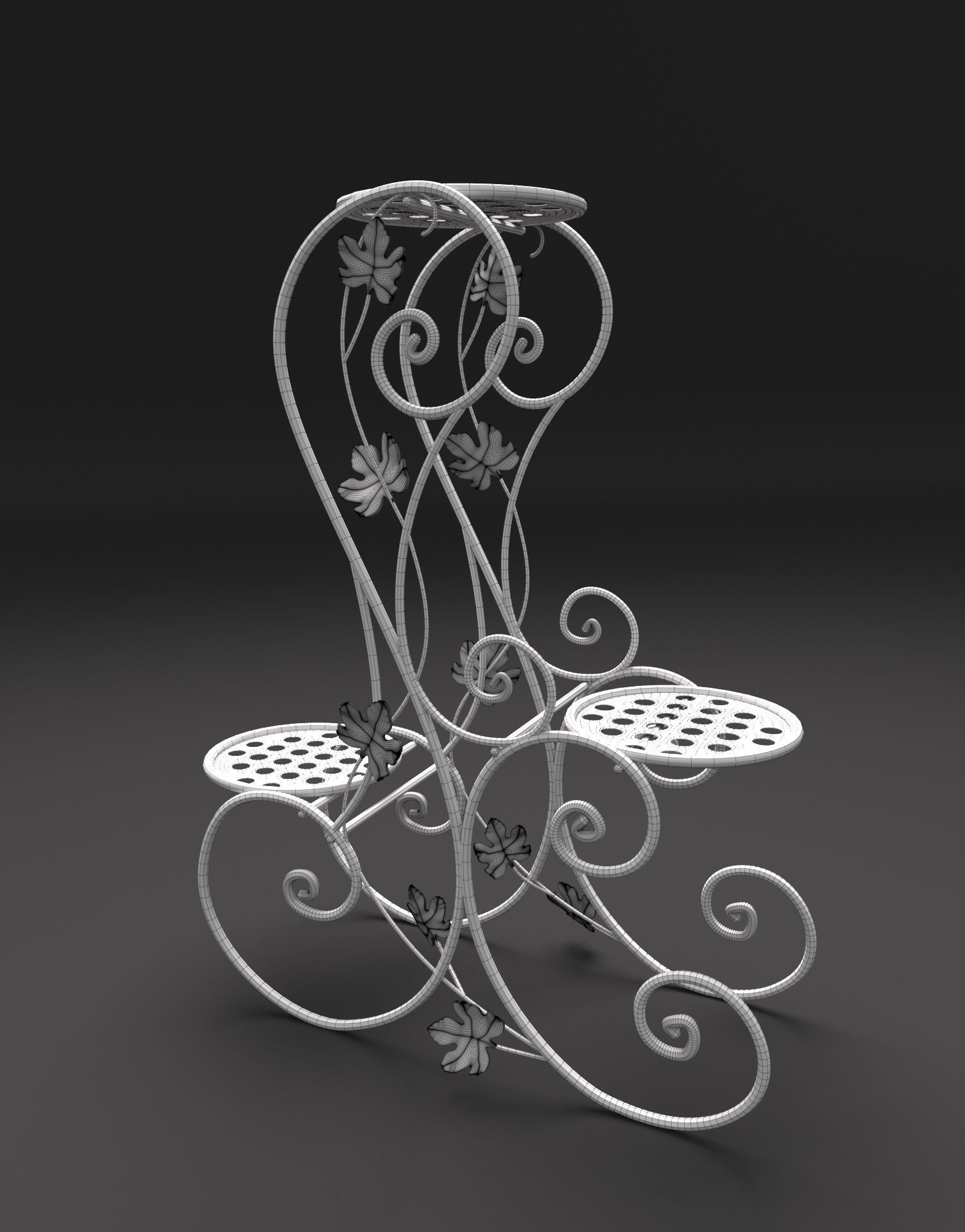  Flower stand wrought iron  3D model_7