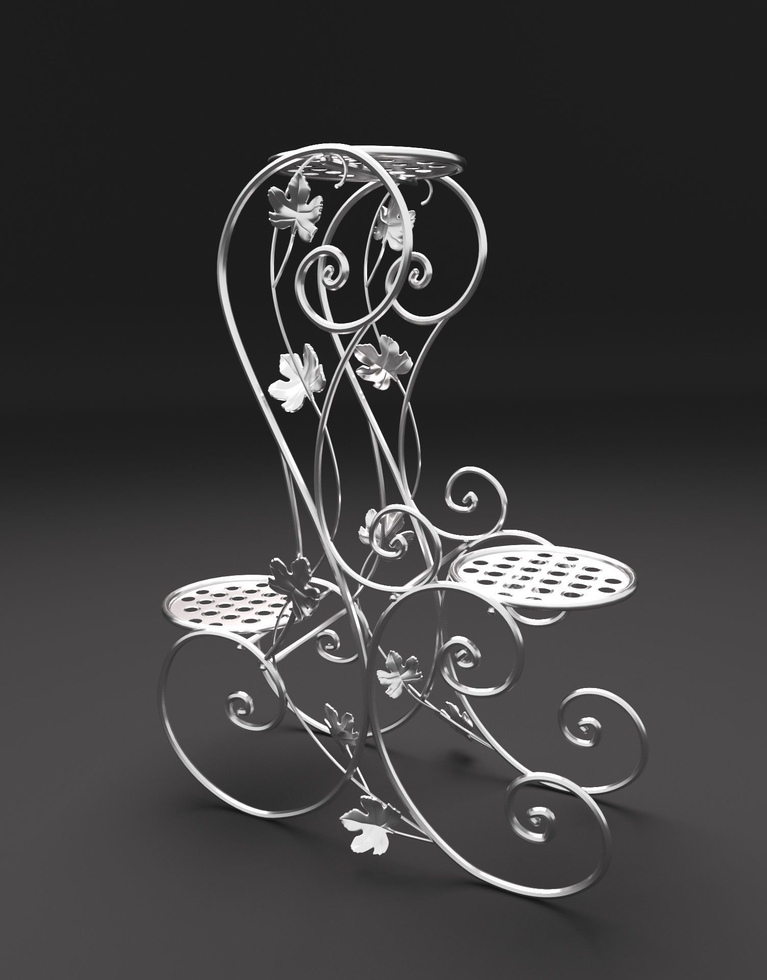  Flower stand wrought iron  3D model_1