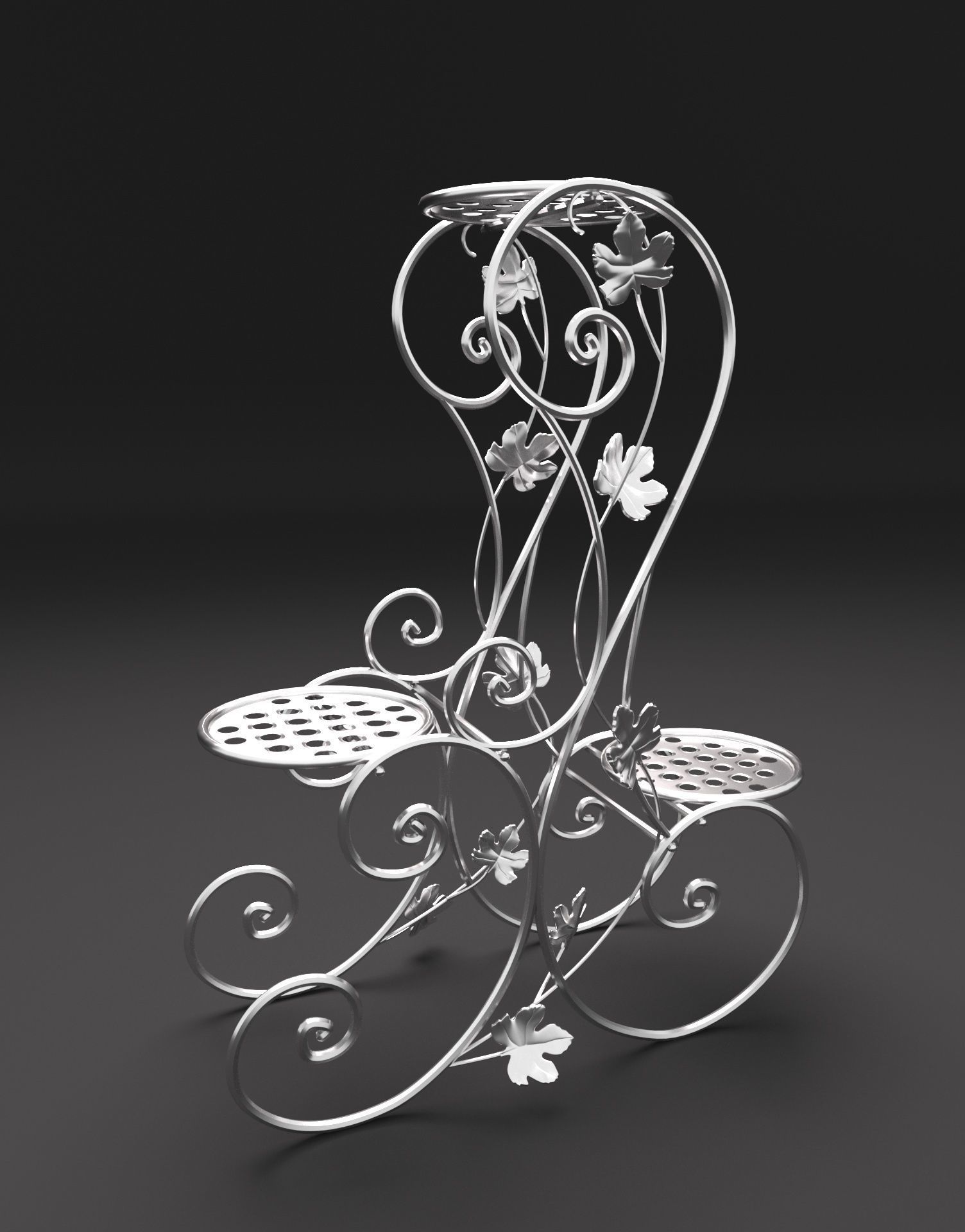  Flower stand wrought iron  3D model_0
