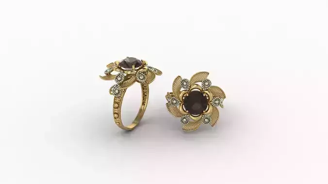 Indain style ring 375 3D print model