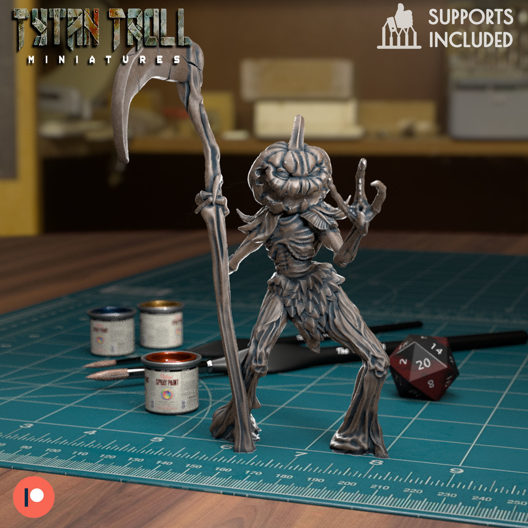 Pumpkins Scarecrow 02 - Presupported 3D print model_4