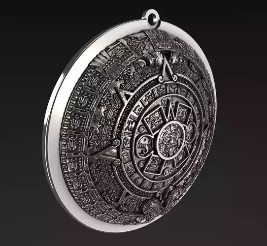 Aztec Calendar pendant 3D print model