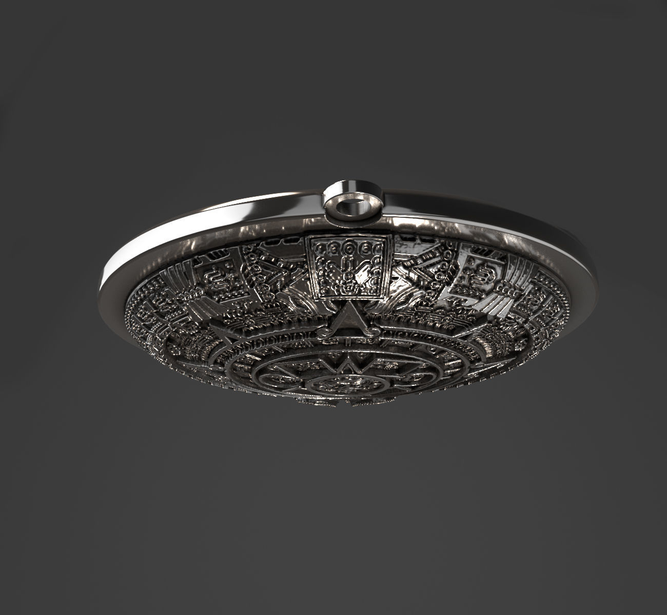 Aztec Calendar pendant 3D print model_7