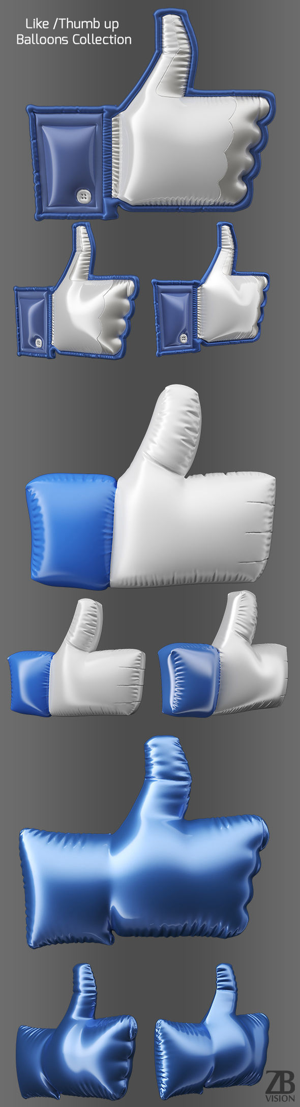 Like balloon collection 3D model_6