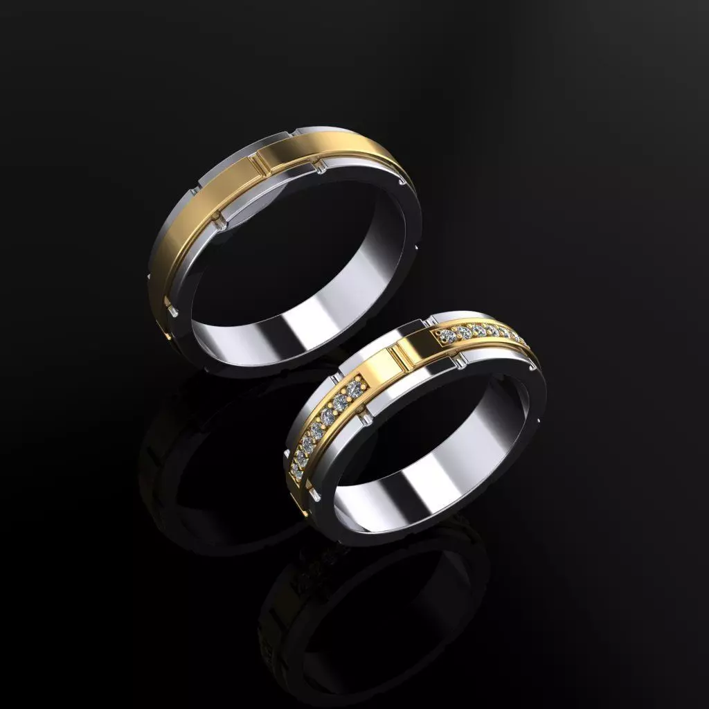 Wedding Bands 10 3D print model_0