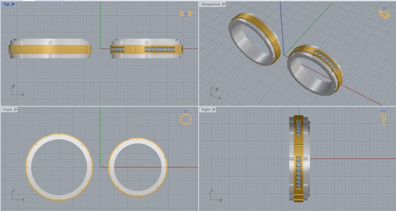 Wedding Bands 10 3D print model_5