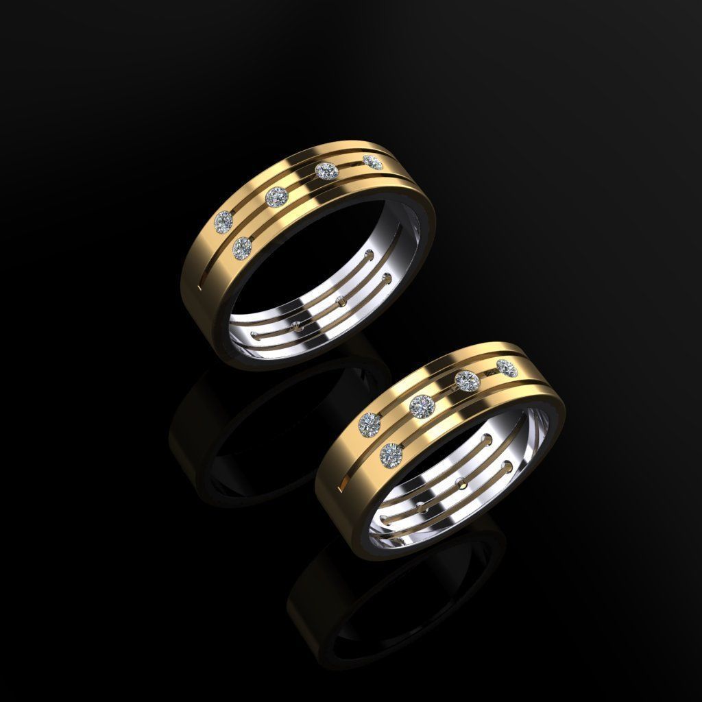 Wedding Bands 03 3D print model_2