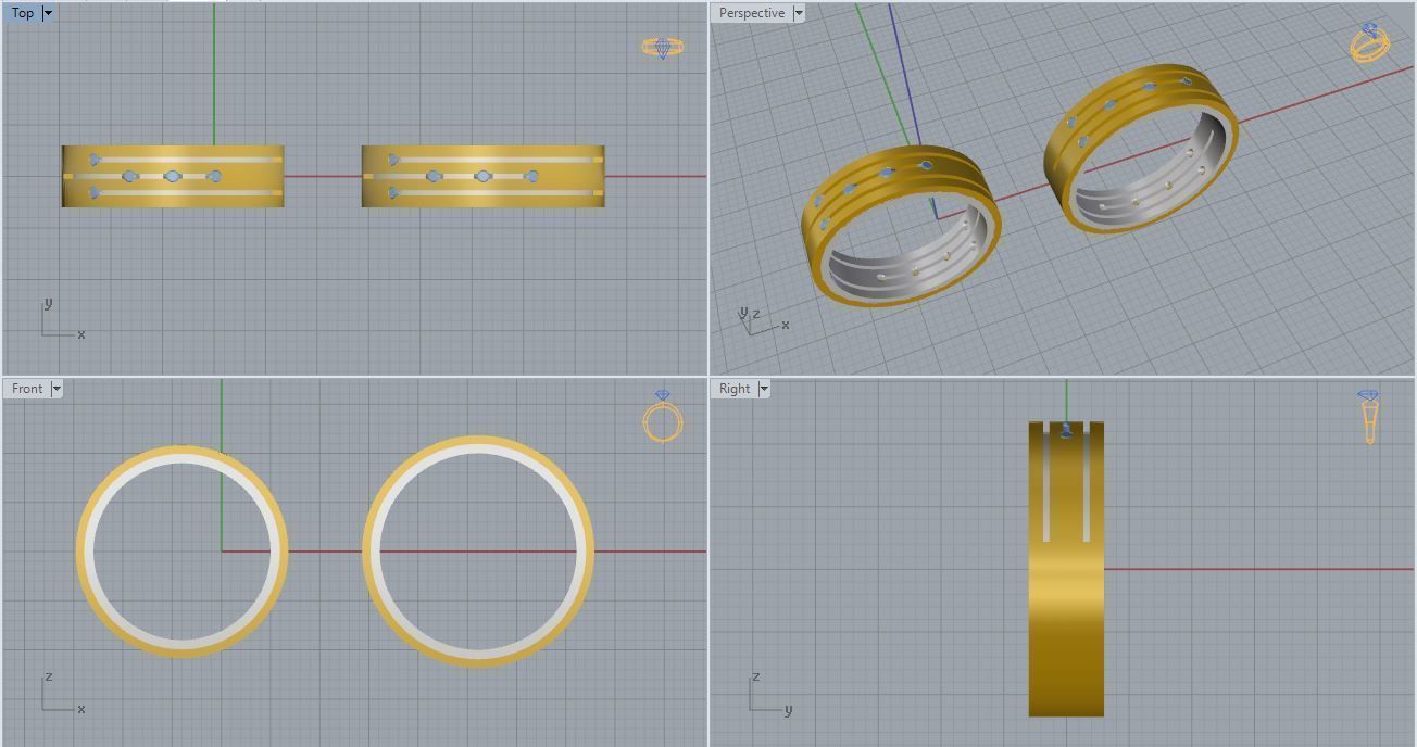 Wedding Bands 03 3D print model_6