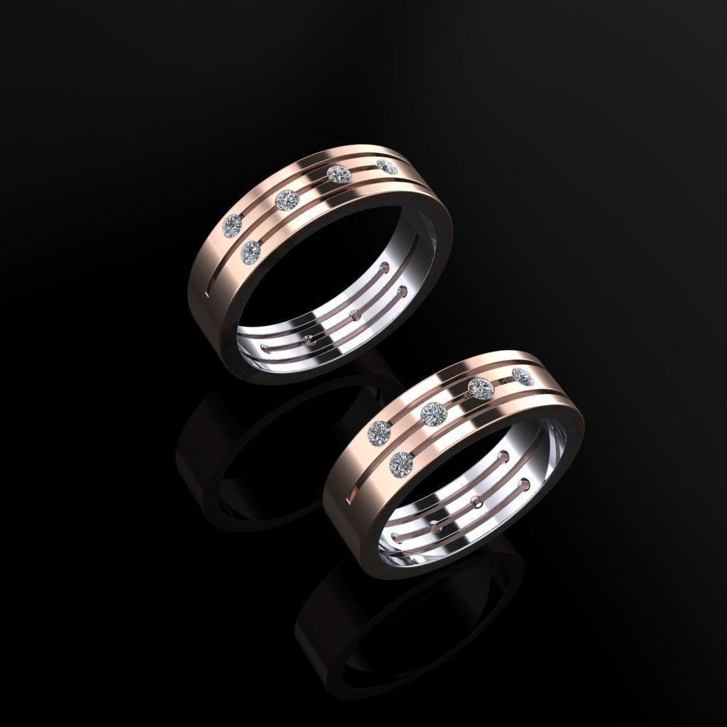 Wedding Bands 03 3D print model_1