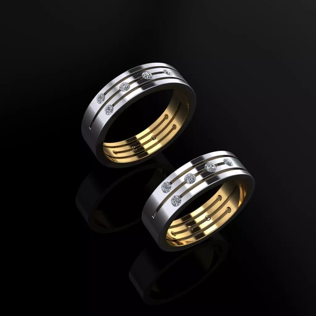 Wedding Bands 03 3D print model_0