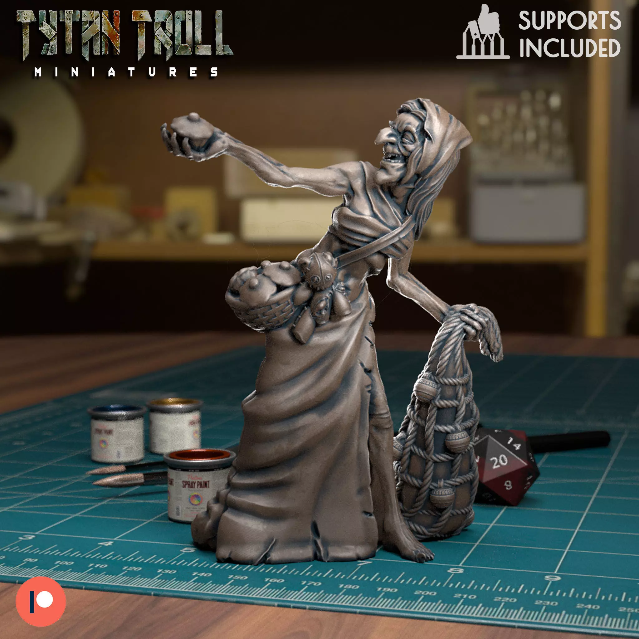 Witch Child Catcher - Presupported 3D print model_0