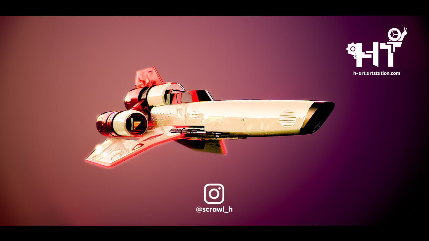 scifi spaceship viper mk2 Free low-poly 3D model_2