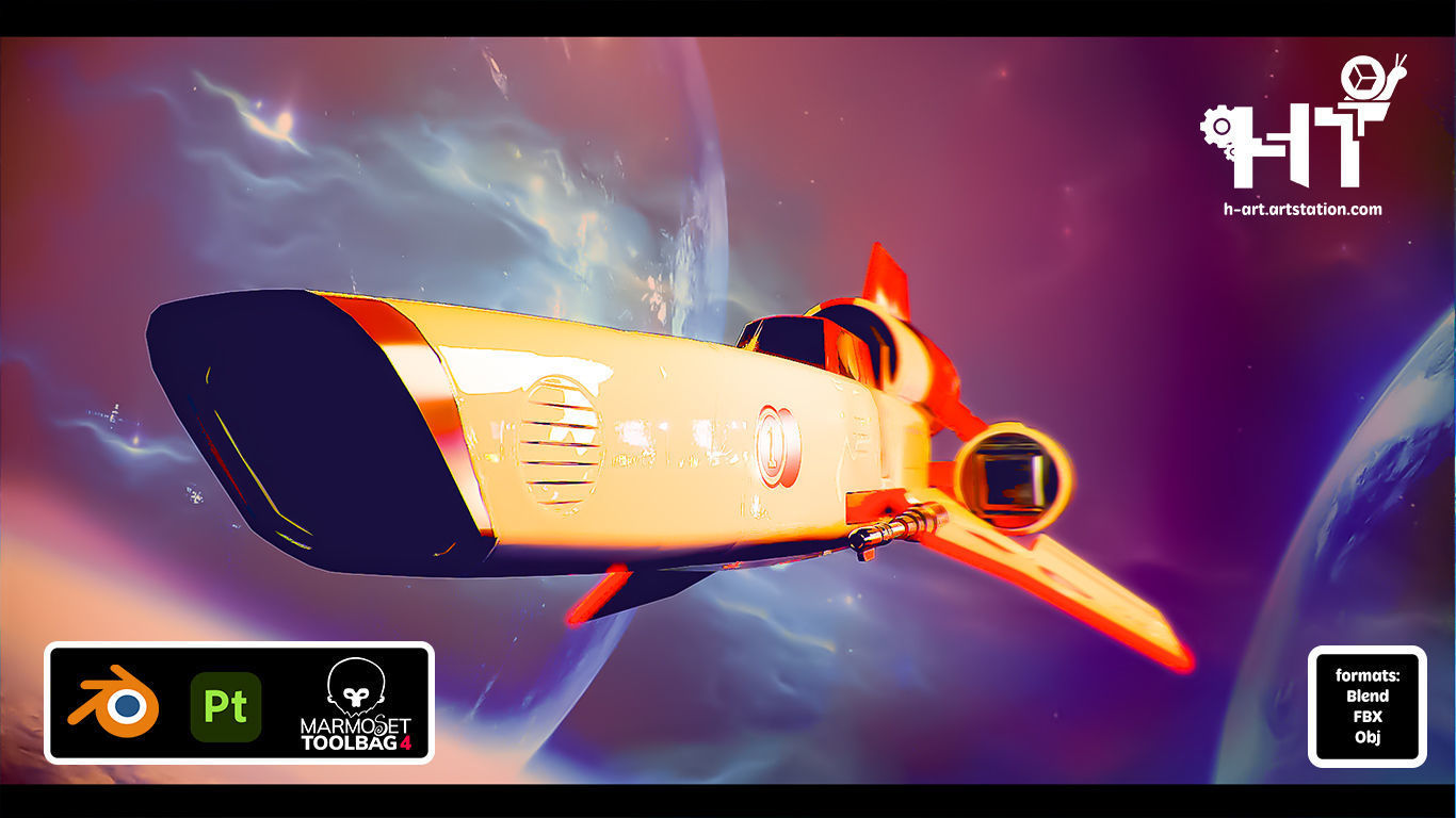 scifi spaceship viper mk2 Free low-poly 3D model_3