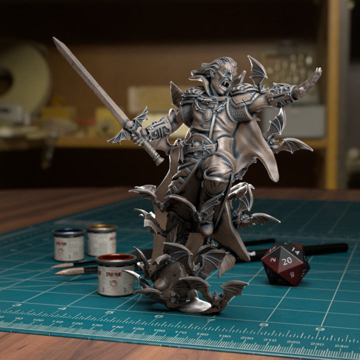 Vampire Lord Attacking - Presupported 3D print model_1