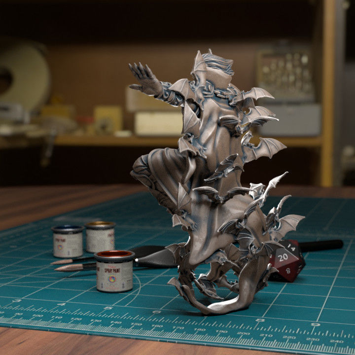 Vampire Lord Attacking - Presupported 3D print model_2